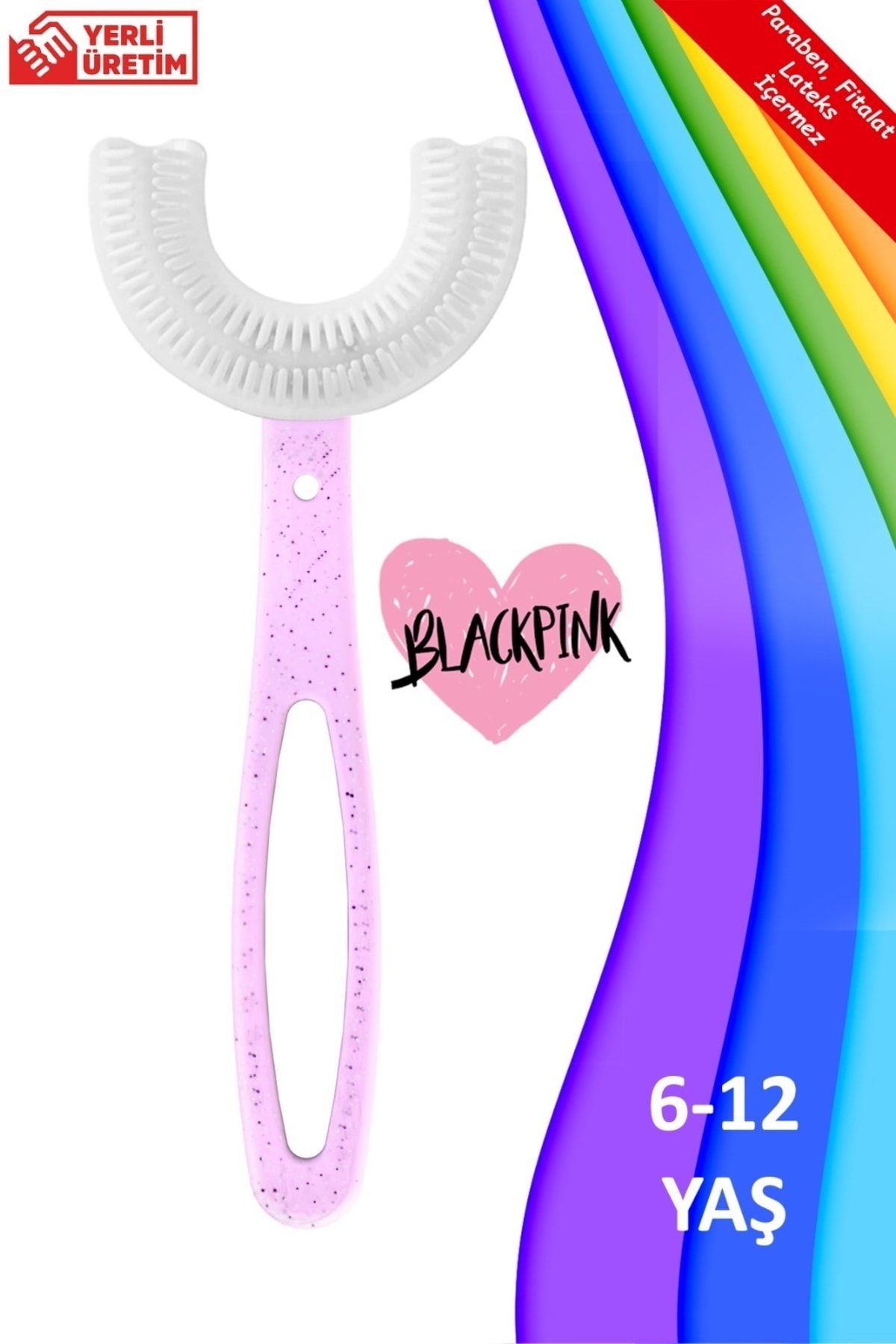 Lyra Professional U Şeklinde Pratik Çocuk Diş Fırçası 6-12 Yaş Black-pink