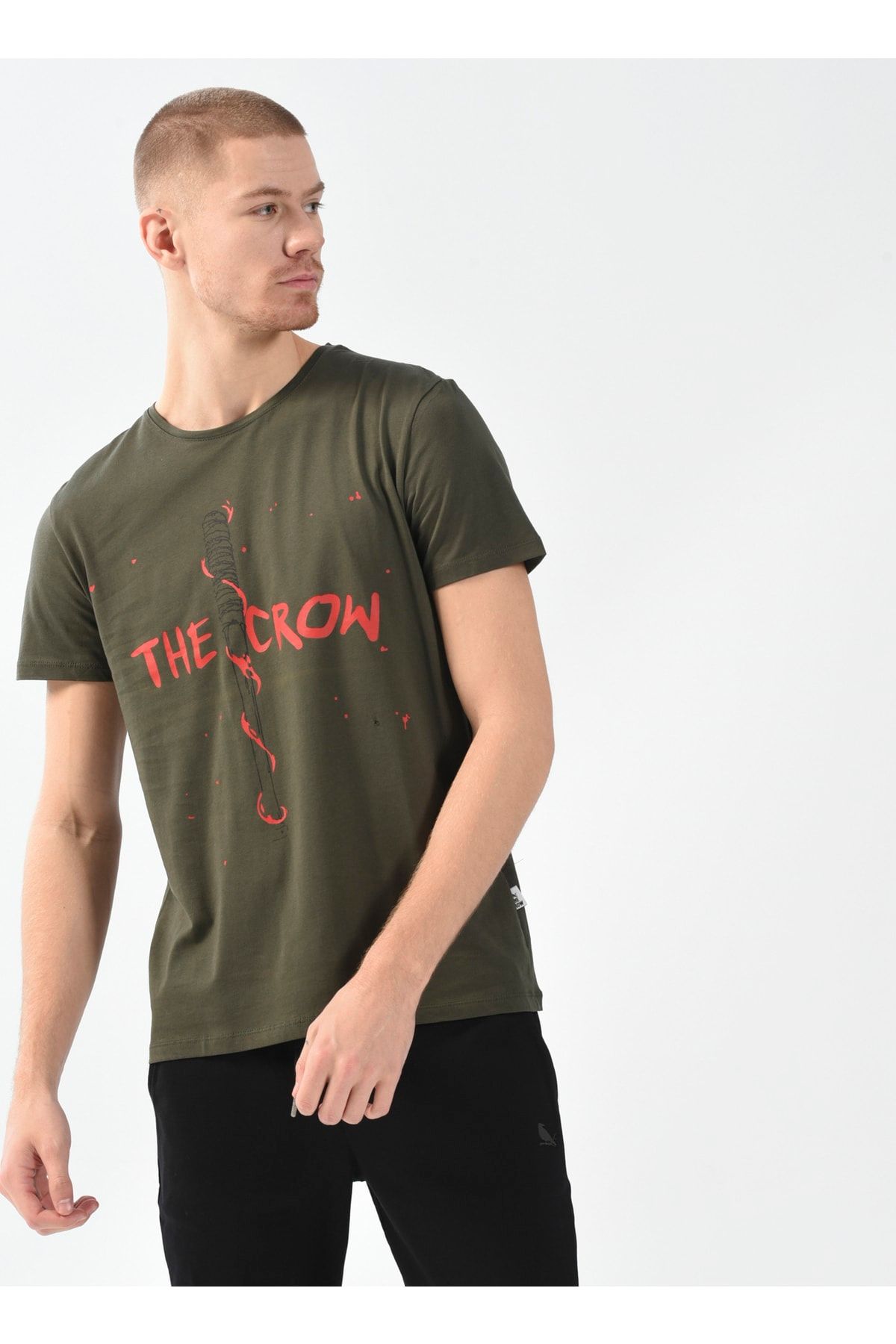 The Crow T-shirt, L, Yağ Yeşili