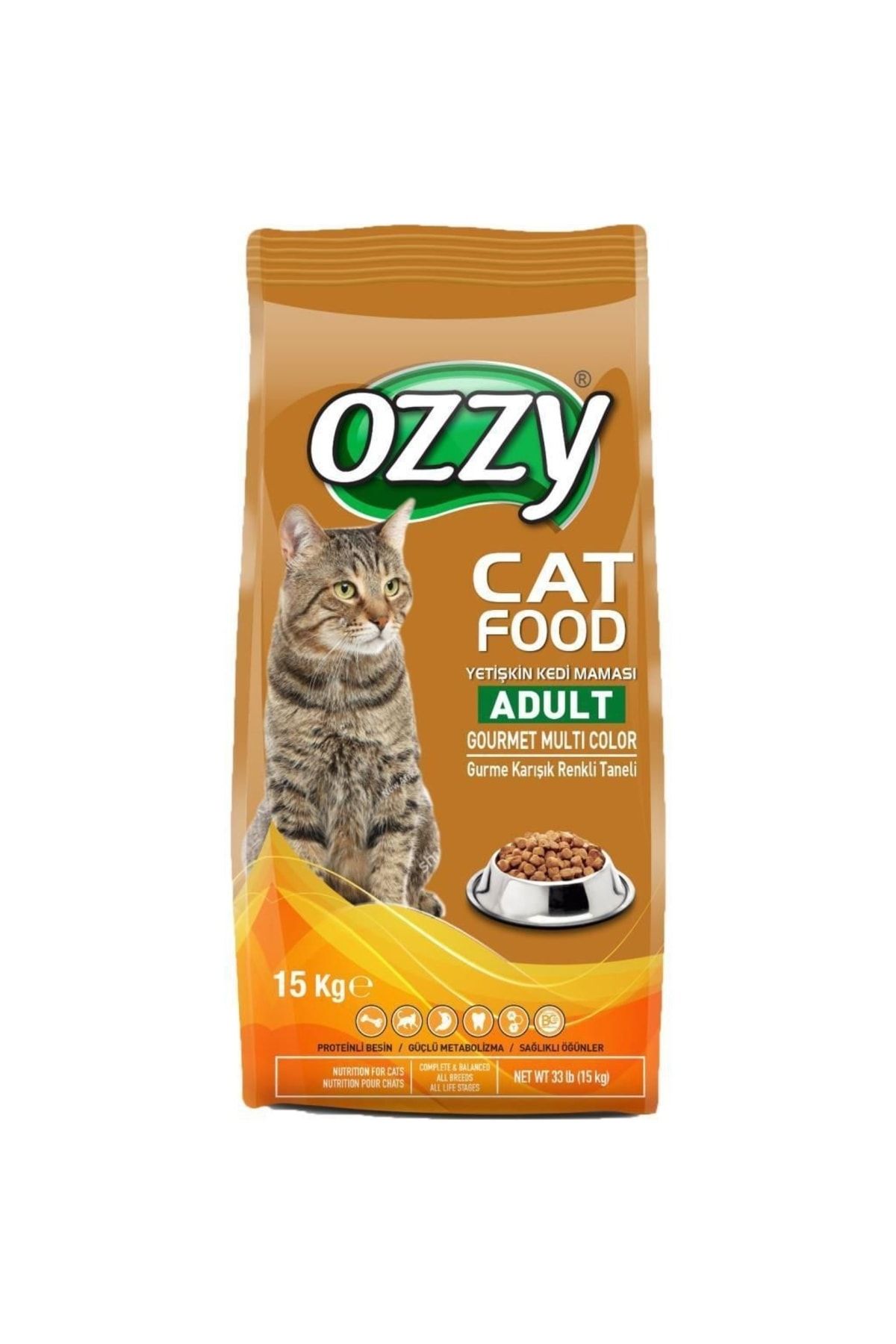 Ozzy Ozzy Gurme Renkli Taneli Yetişkin Kedi Maması 15 Kg