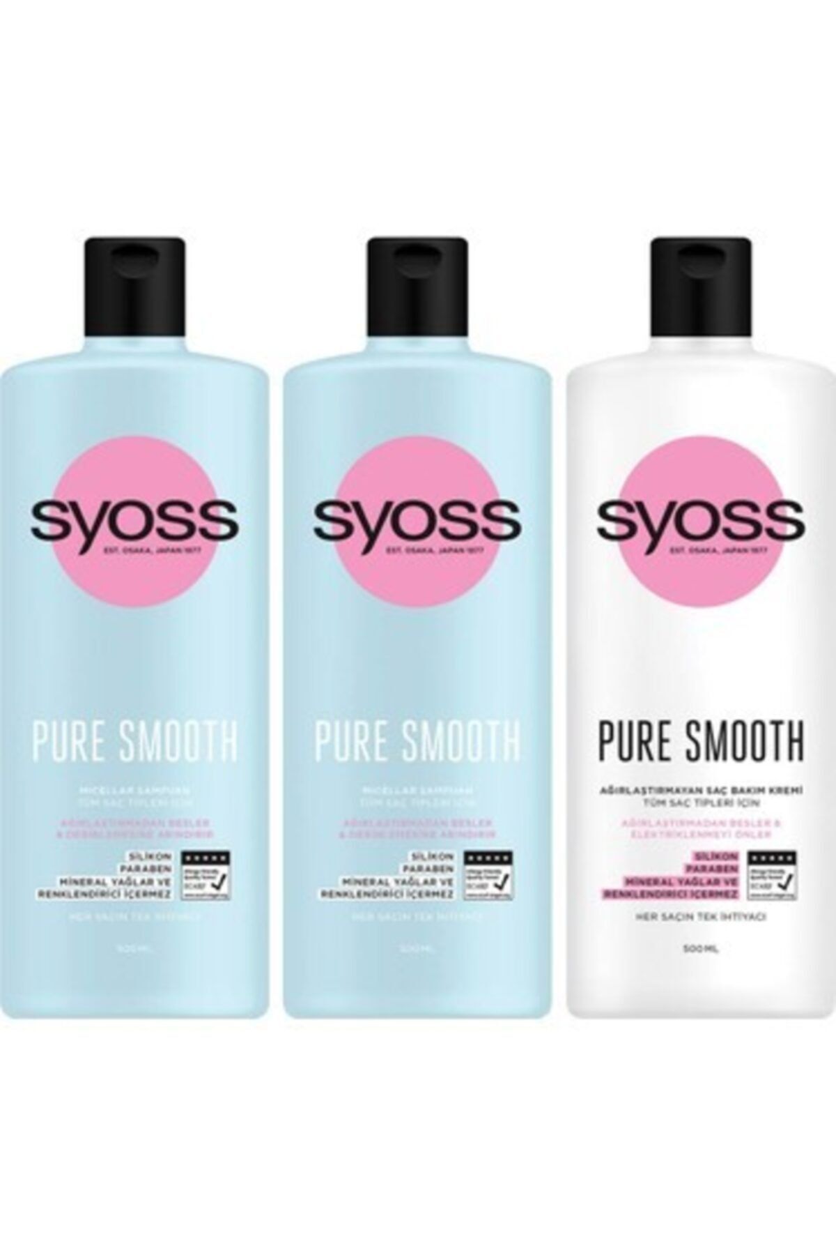 Syoss Pure Smooth Mıcellar Şampuan 500 ml X2 + Agırl. Sac Kremi