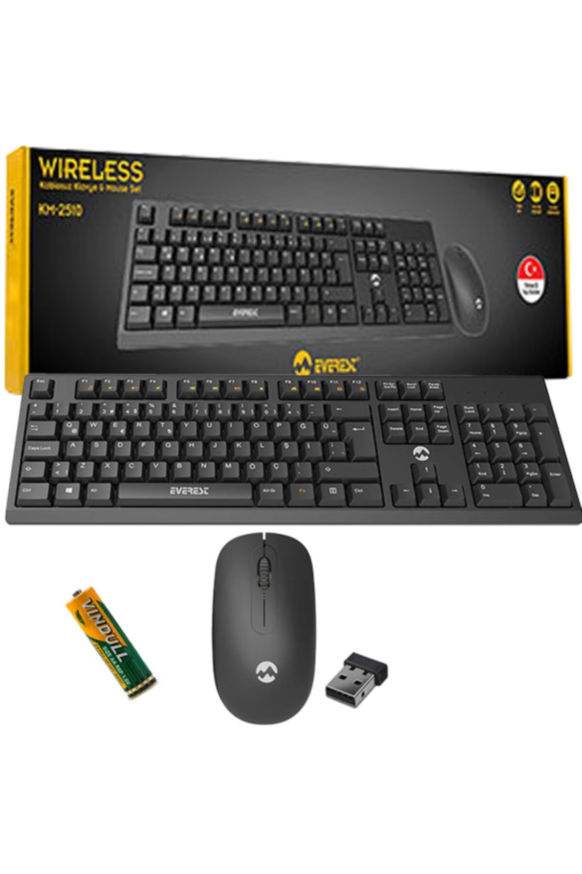 Everest Km-2510 Kablosuz Q Multimedya Klavye + Mouse Set