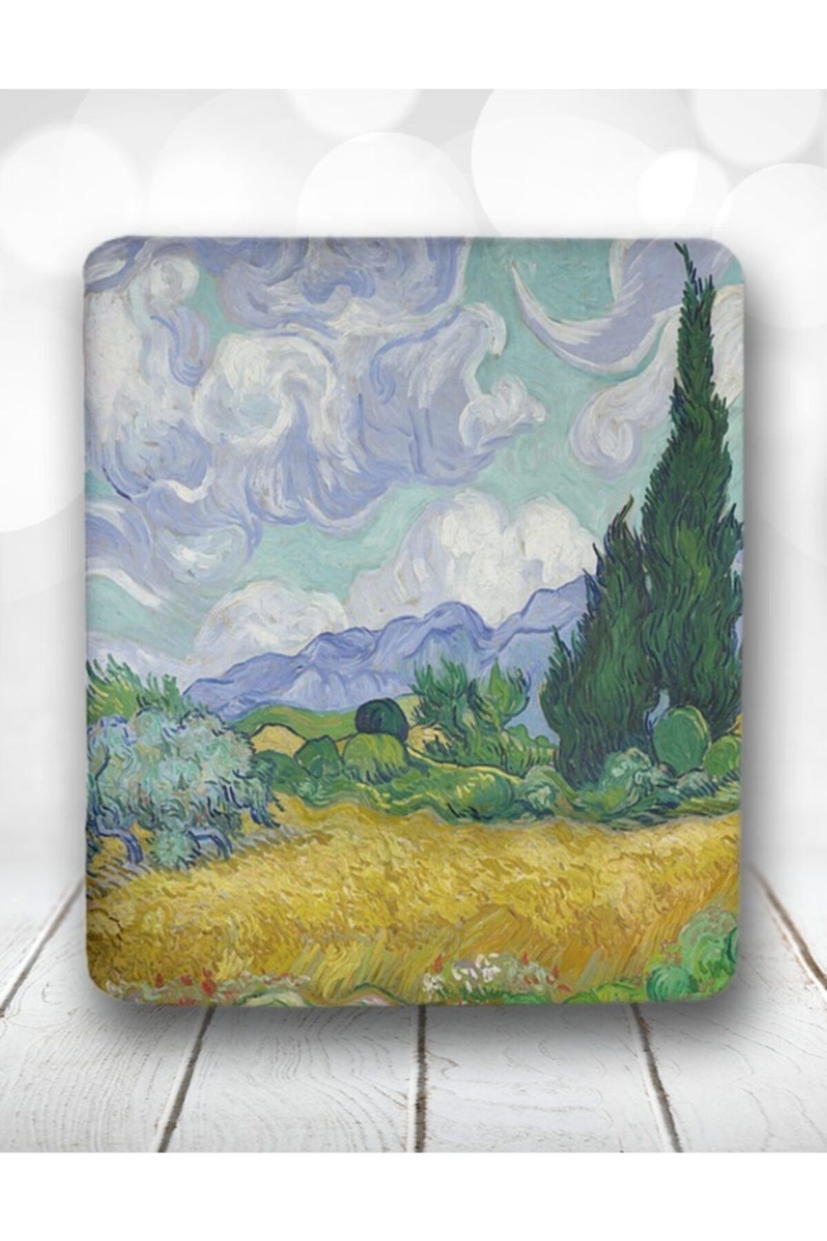 Atölye Çizgi Van Gogh Wheat Field Renkli Bilek Destekli Mouse Pad