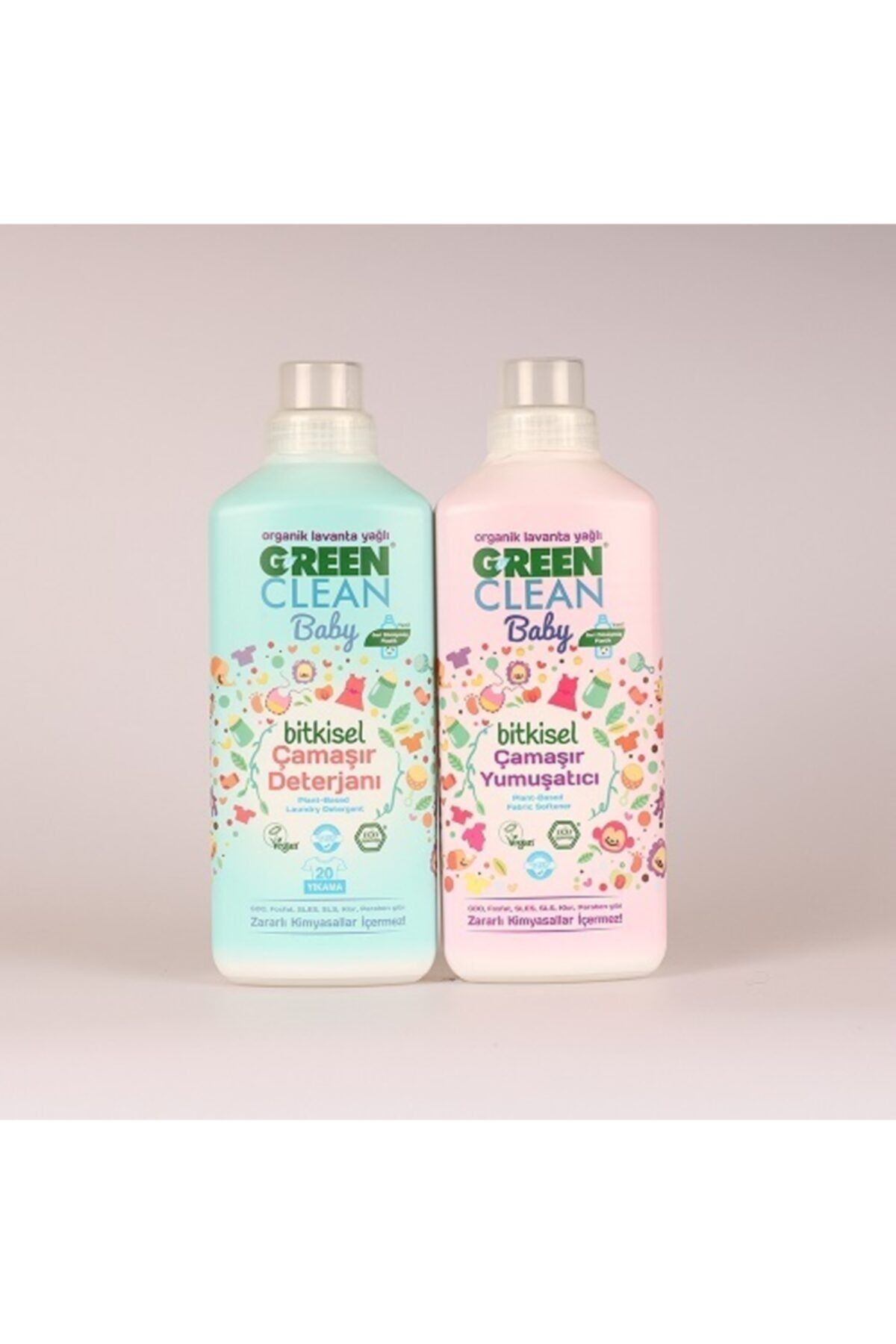 Green Clean U Baby Çamaşır Deterjanı 1 lt+ Baby Yumuşatıcı 1 lt Set