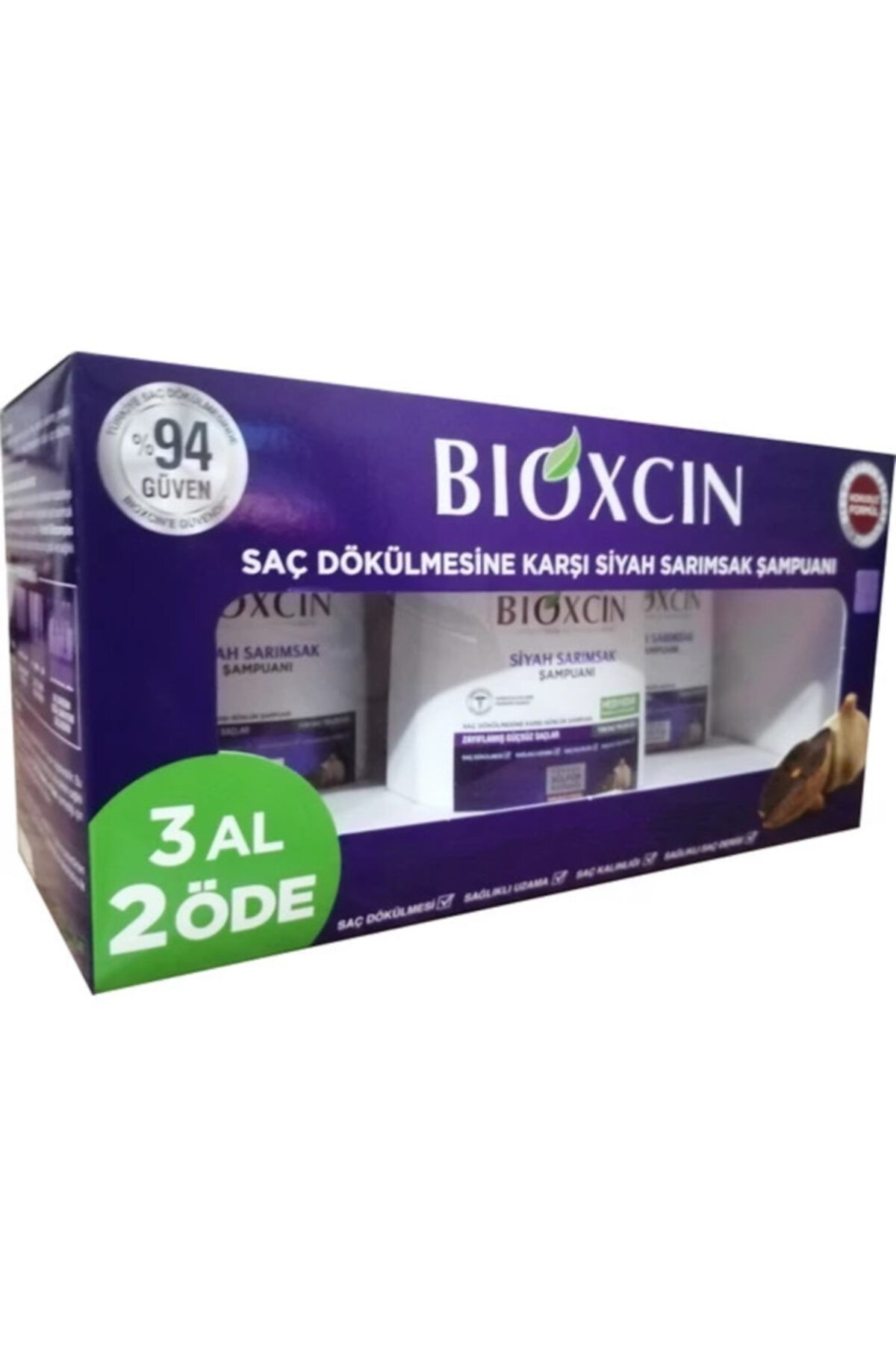 Bioxcin Siyah Sarımsaklı Şampuan 3'lü