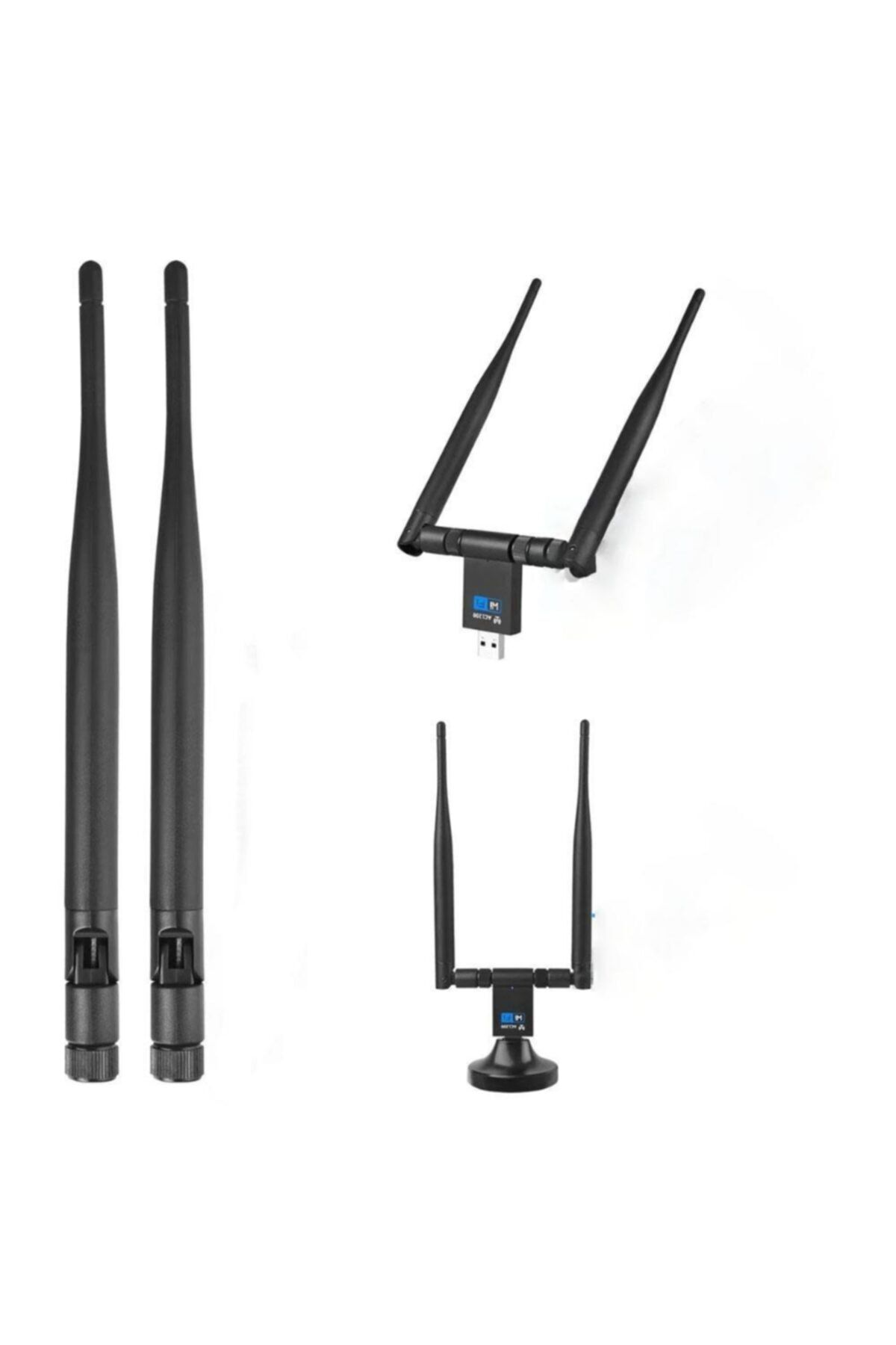 DailyTech Wifi Adaptör Kablosuz Çift Antenli 1200mbps Usb 3.0 5g 2.4 Ghz