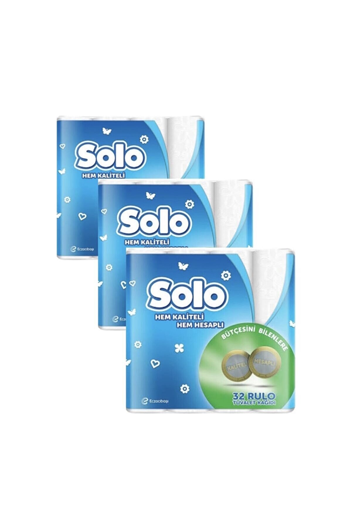 Solo Tuvalet Kağıdı 32 Li X 3 Adet 96 Rulo Akıllı Seçim