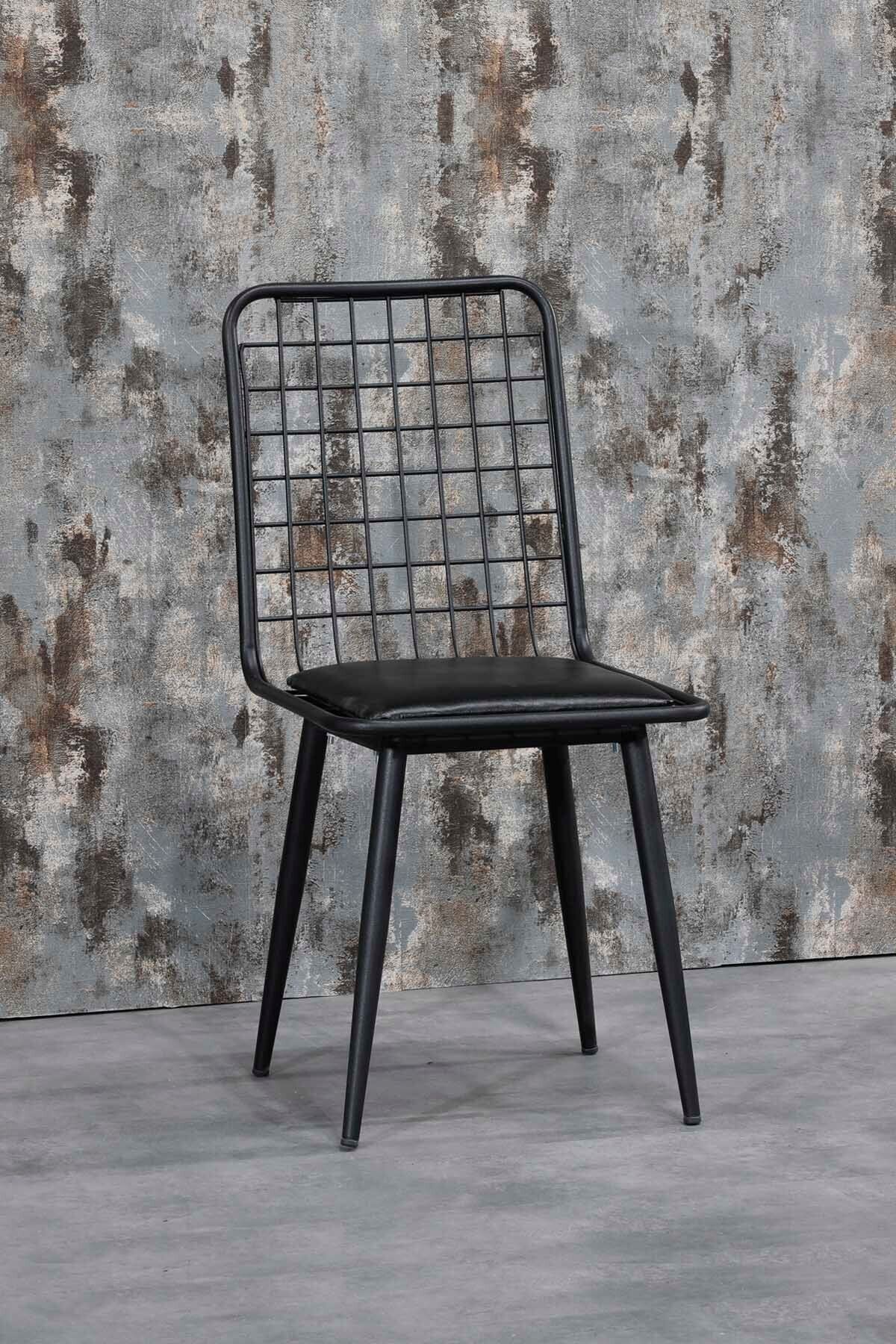 Avvio Siyah Kalın Tel Sandalye- Mutfak Masa Sandalyesi