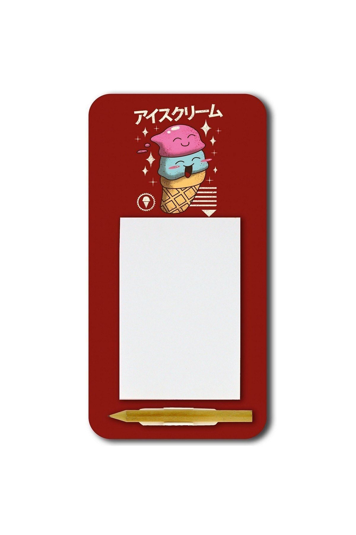 WuW Kawaii Dondurma Magnetli Kalemli Notluk Buzdolabı Magneti