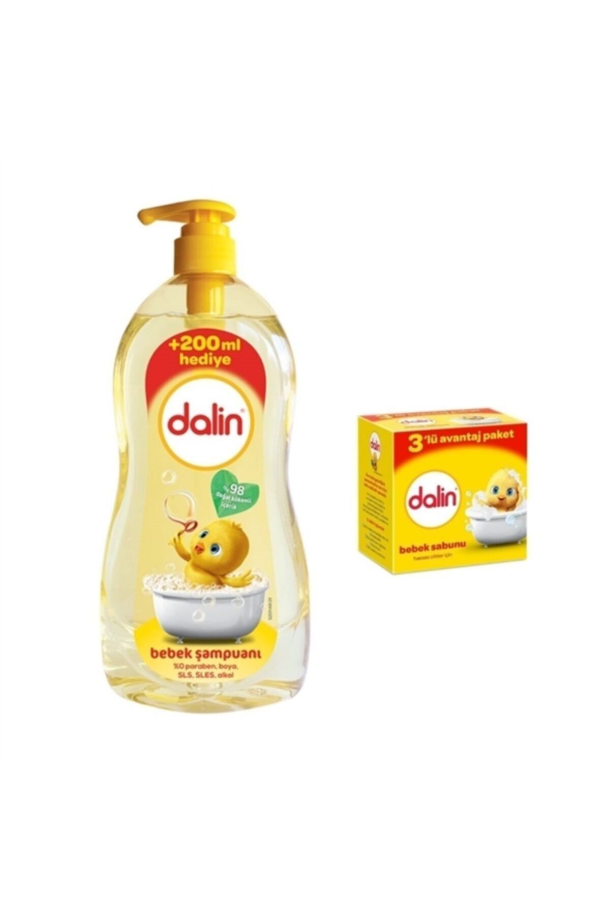 Dalin Bebek Şampuanı Klasik 900 ml + Bebek Sabunu Hassas Ciltler Için 3'lü