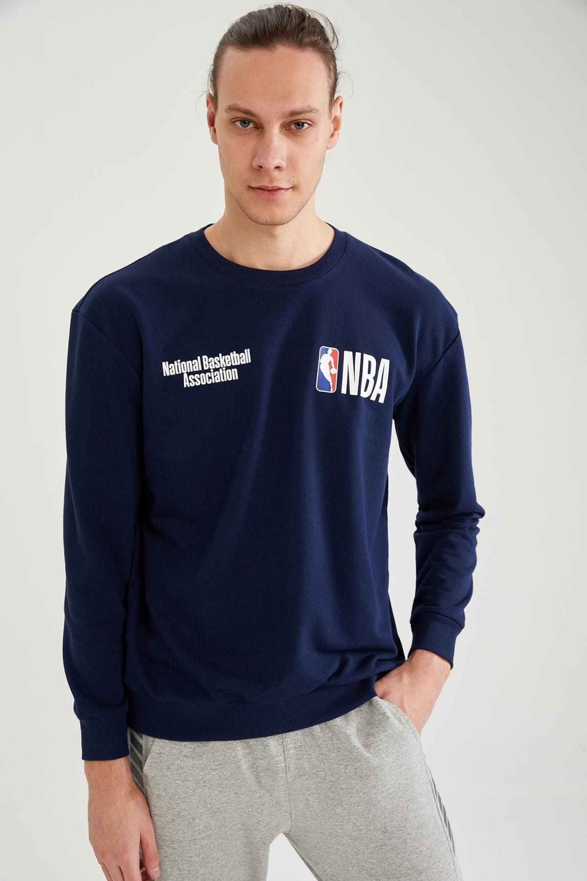 Defacto NBA Lisanslı Bisiklet Yaka Oversize Fit Sweatshirt