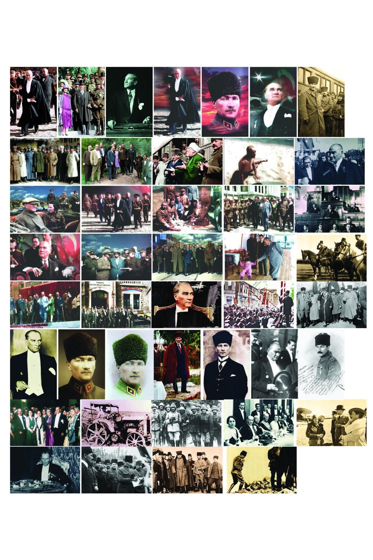 TELLGRAF REKLAM HİZMETLERİ Mustafa Kemal Atatürk Mega Kartpostal Set, (10x15 Cm)