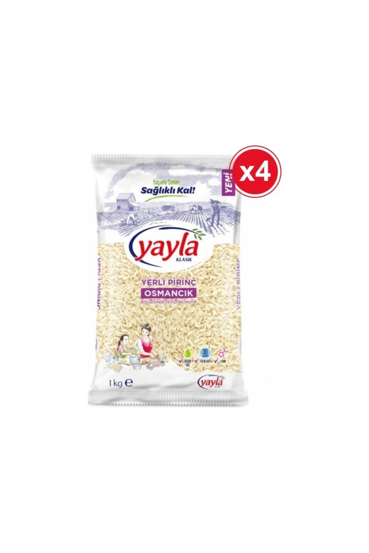 Yayla Bakliyat Yayla Osmancık Pirinç 1 Kg X 4'lü Paket