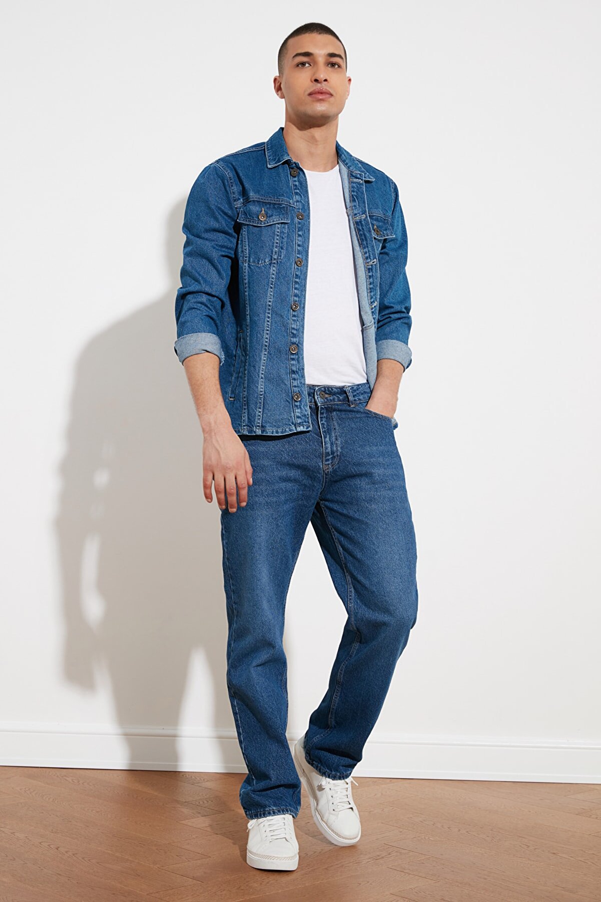 TRENDYOL MAN Mavi Erkek Regular Fit Jeans TMNSS21JE0201