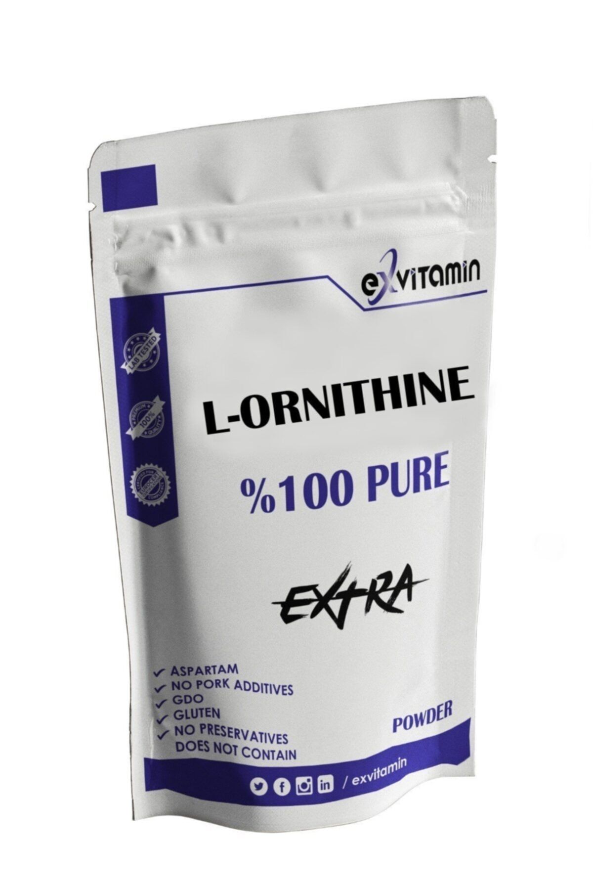 exvitamin Ornitin L 0rnithine Saf Katkısız 100 gr