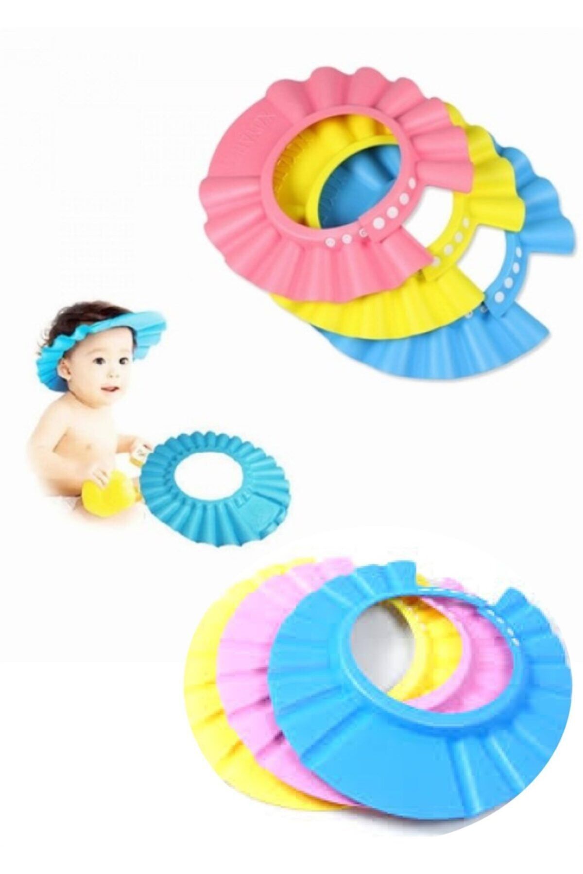 Genel Markalar Ayarlanabilir Bebek Banyo Şapkası Pratik Küvet Şapkası Başlığı