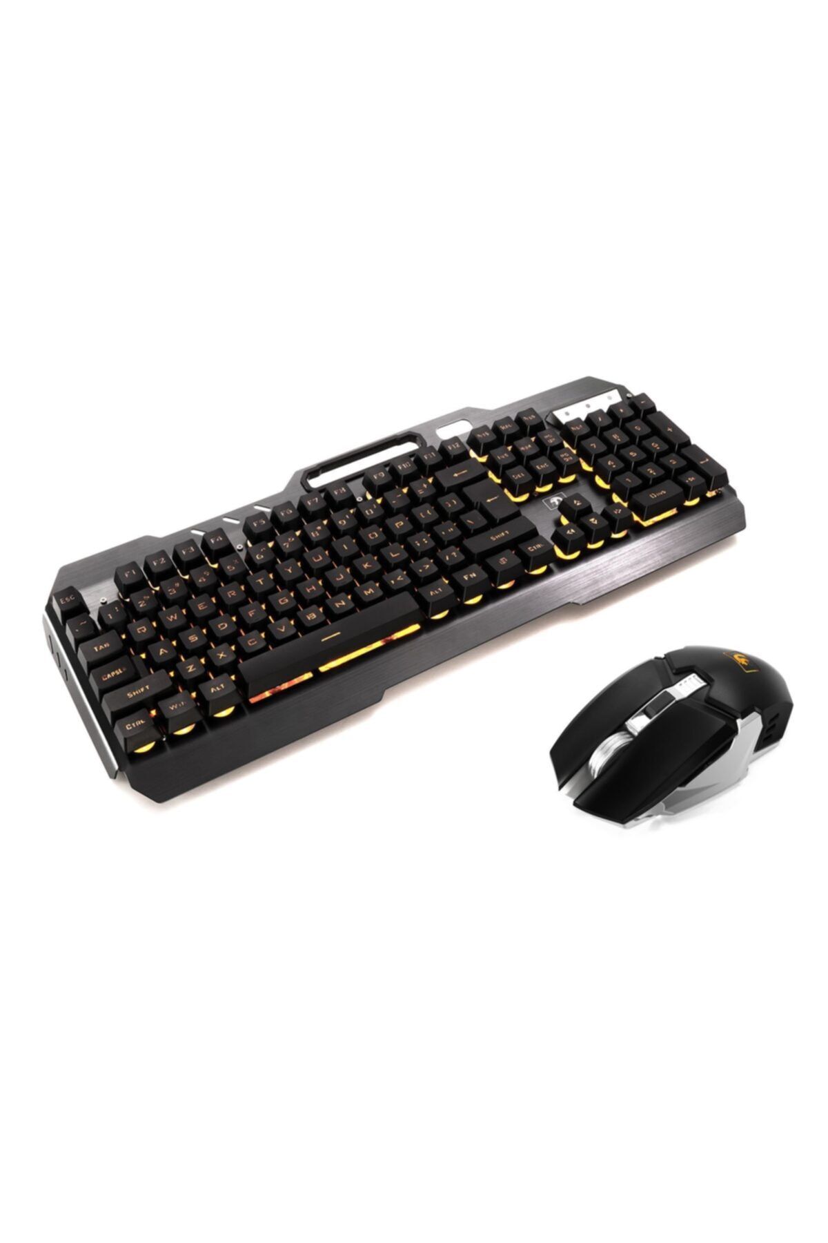 MF PRODUCT Strike 0584 Kablosuz Rgb Mekanik Hisli Gaming Klavye Mouse Set Siyah