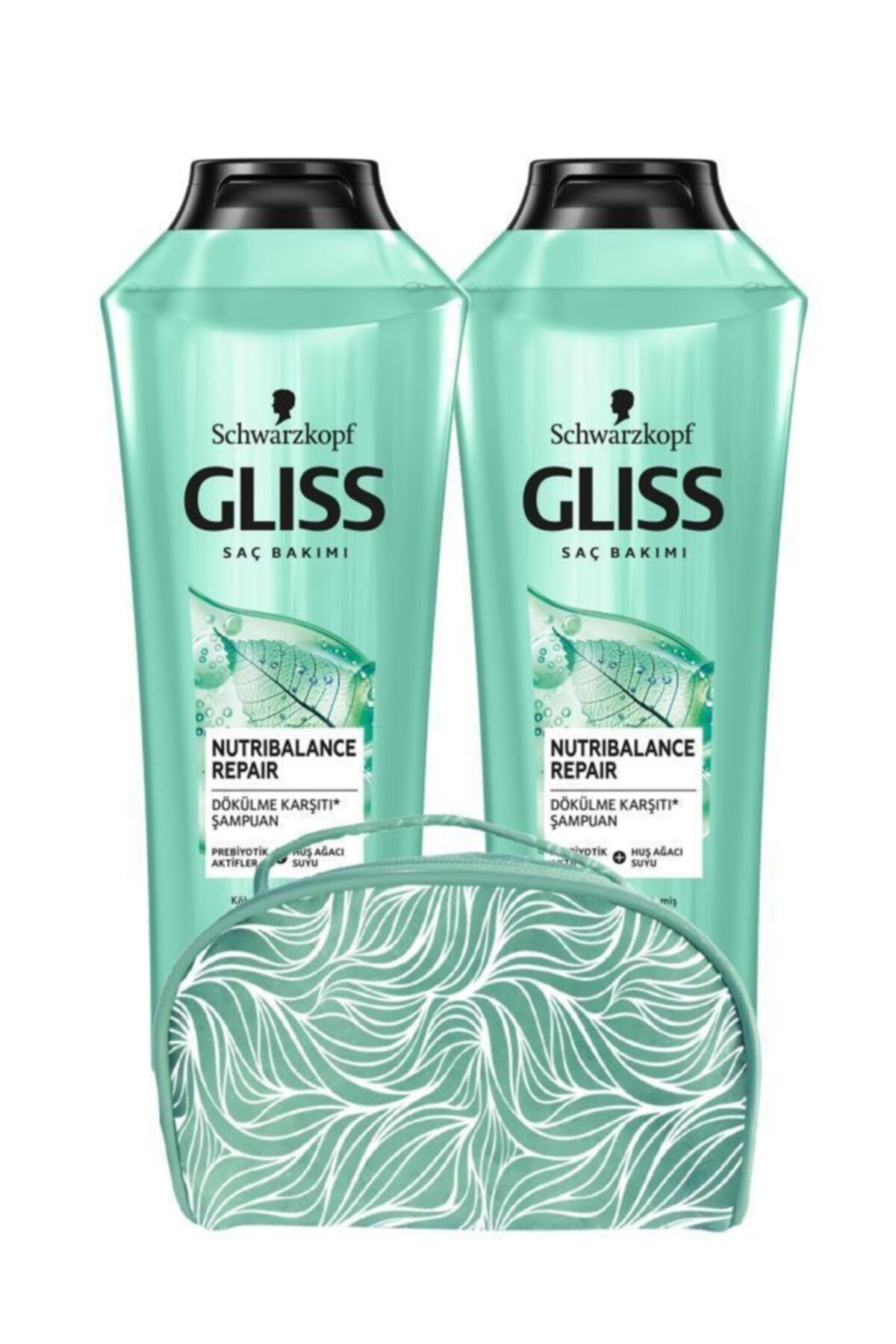 Gliss Nutribalance Şampuan 360 ml X2 Adet +makyaj Çantası
