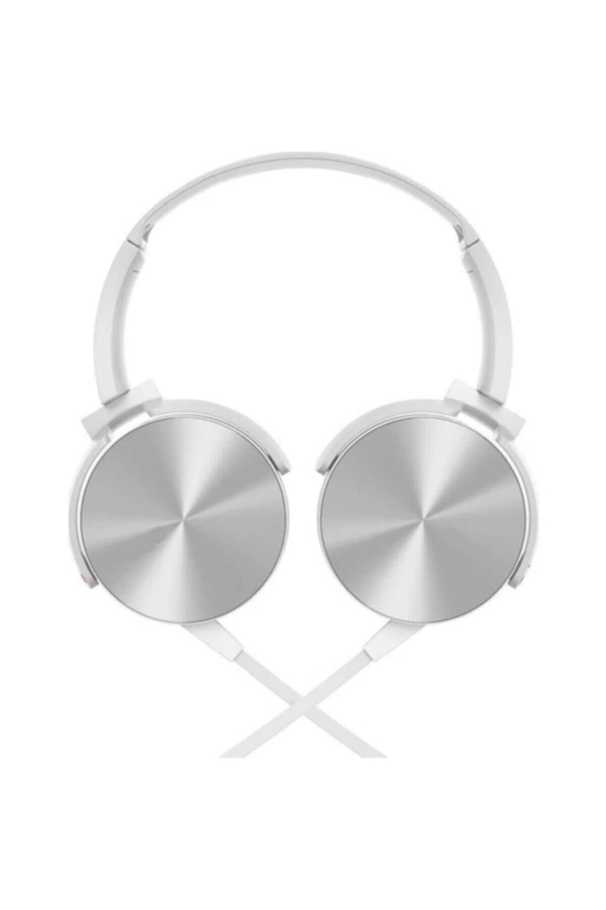 Teknoloji Gelsin Beyaz Extra Bass Kablolu Mikrofonlu Kulak Üstü Kulaklık
