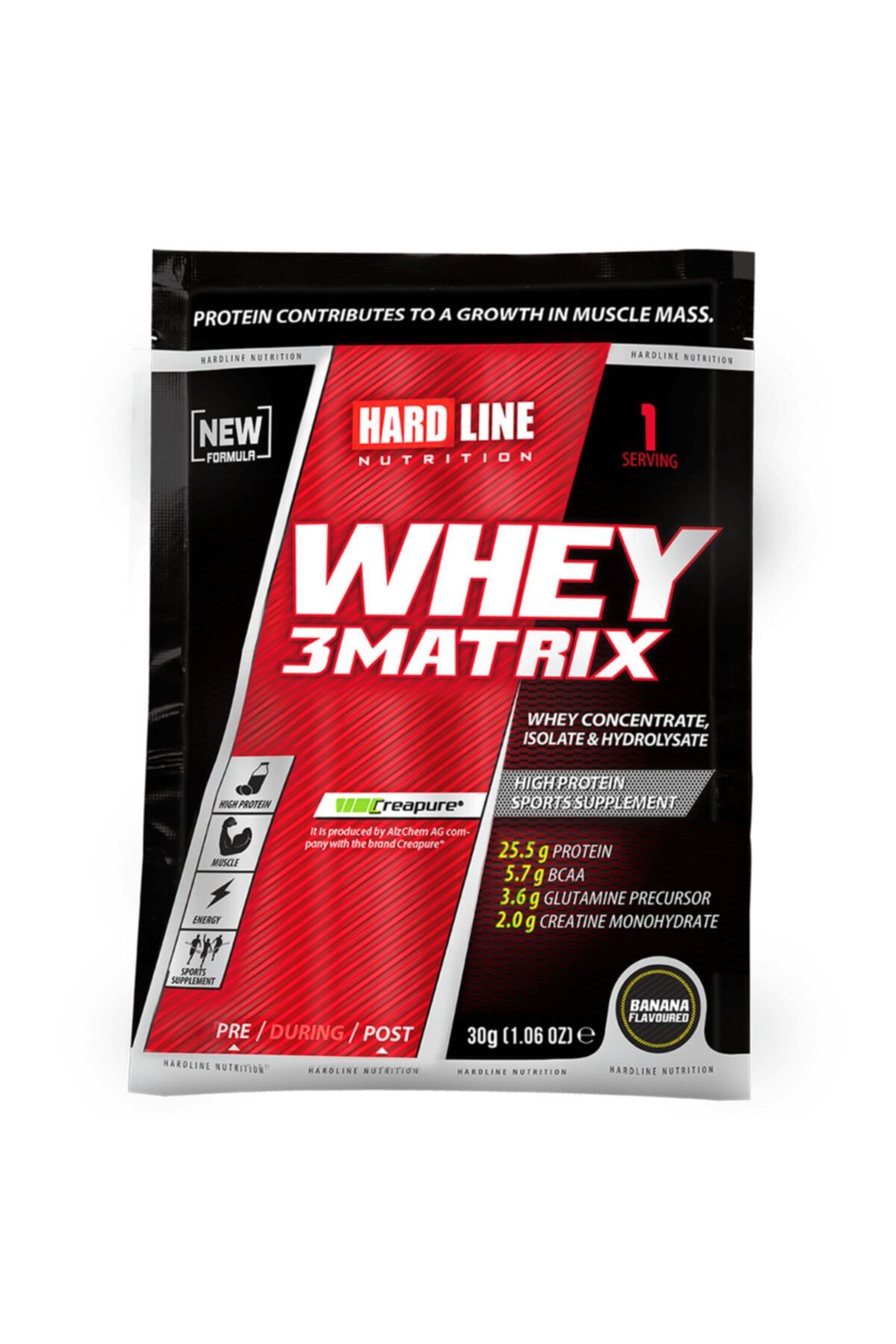 Hardline Whey 3matrix 30 gr 1 Adet Muz Tek Kullanımlık Saşe Protein Tozu