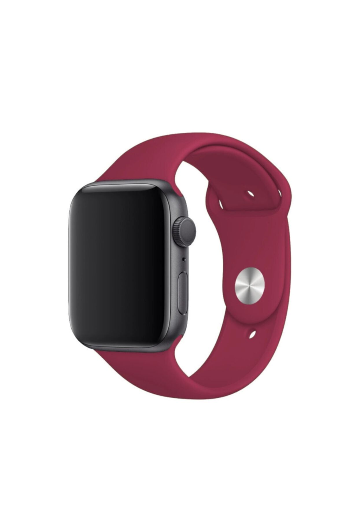 Fuchsia Apple Watch Uyumlu 42 - 44 mm M/L Ölçülerinde Vişne Spor Kordon