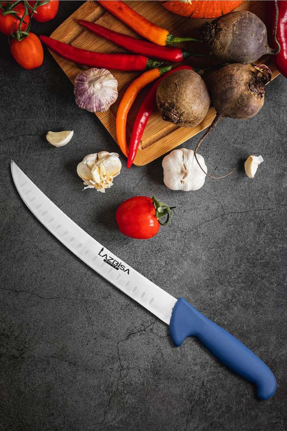 LAZBİSA Mutfak Bıçak Seti Nusret Et Açma Balık Açma Ekmek Sebze Kanallı Şef Bıçağı