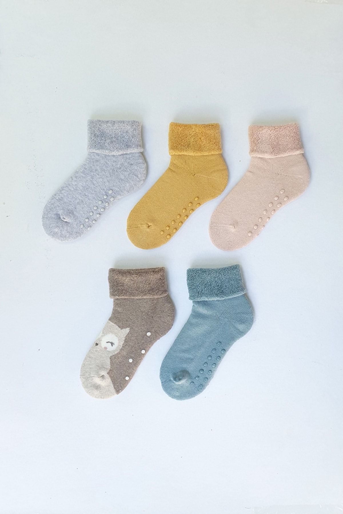 MEM SOCKS 5'li Kaydırmaz Havlu Çocuk Çorabı