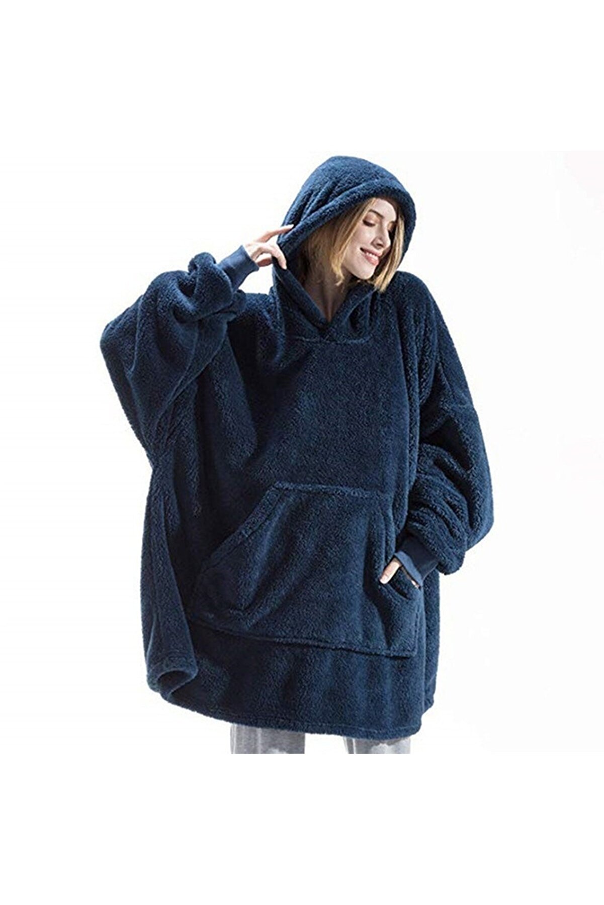 Mulberry Wellsoft Kapüşonlu Giyilebilir TV Battaniyesi Unisex Over Size