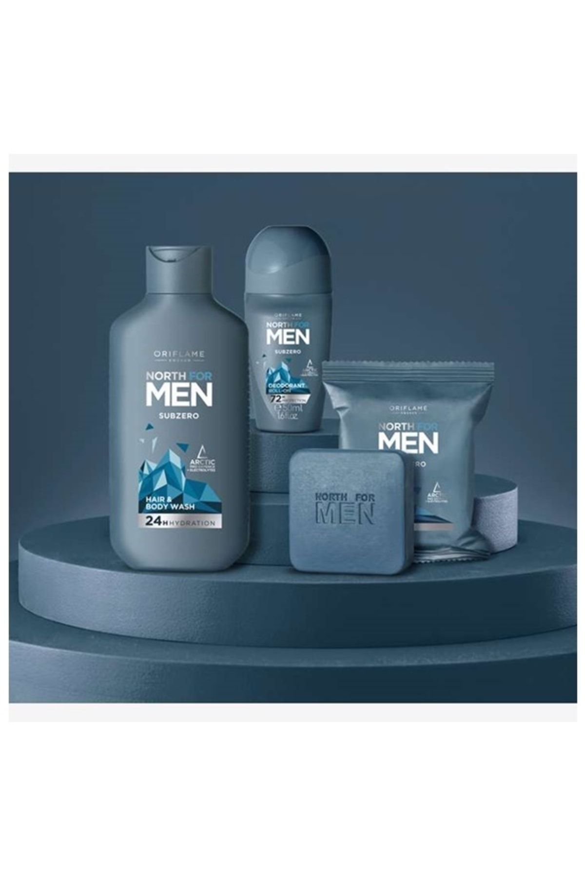 Oriflame North For Men Saç Ve Vücut Şampuanı Roll-on Deodorant Ve Sabundan Oluşan Erkek Bakım Seti