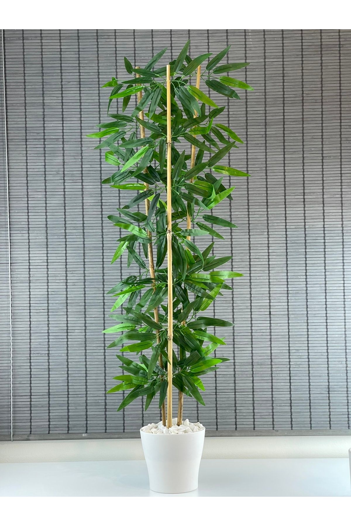 Bahçem Dekoratif Yapay Yapraklı 3 Gövde Bambu Ağacı 110 Cm Yeni Ürün %100 Bambu