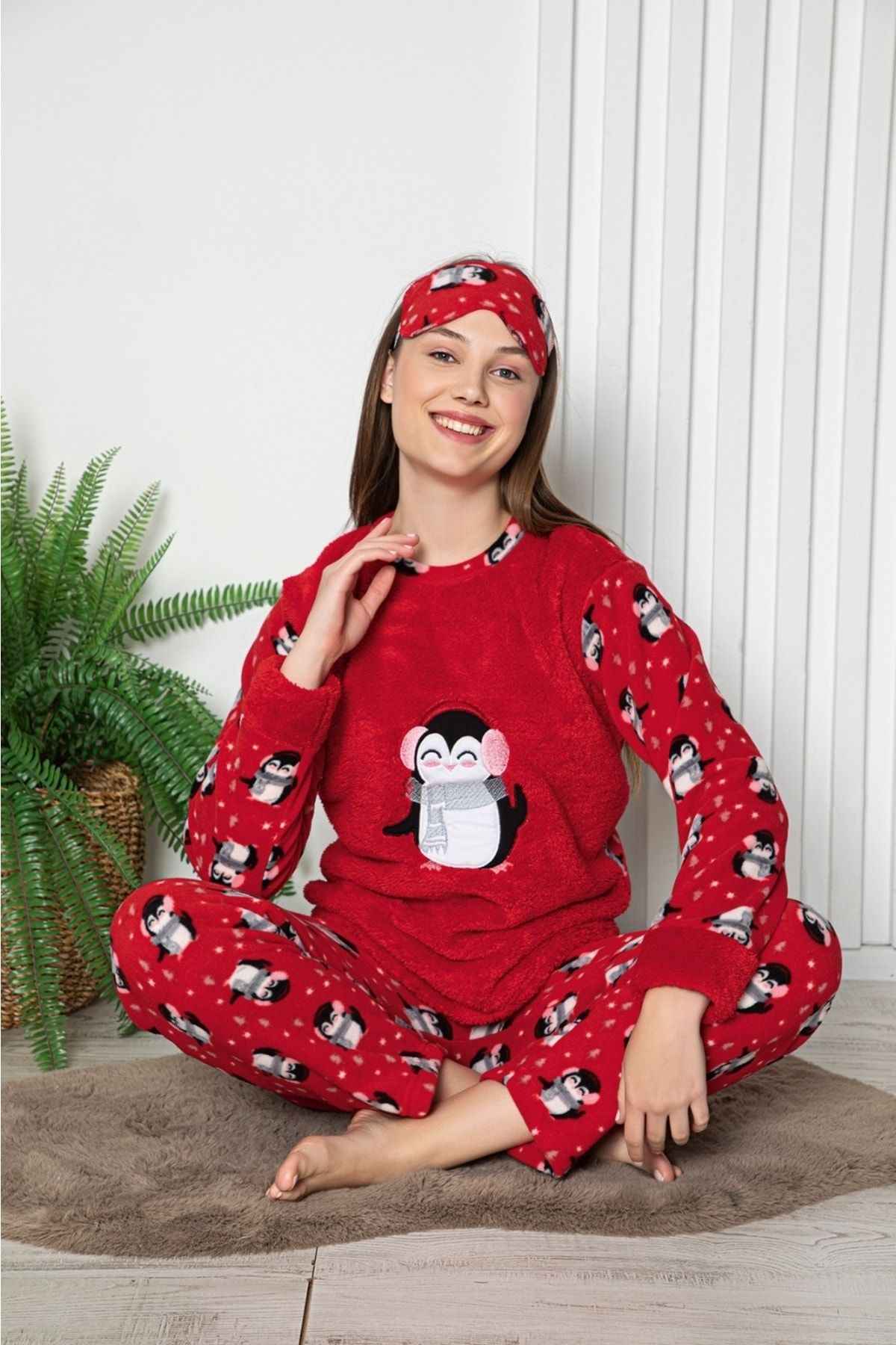 ASEL PİJAMALARI Anne Kız Kombin Kışlık Polar Pijama Takımı