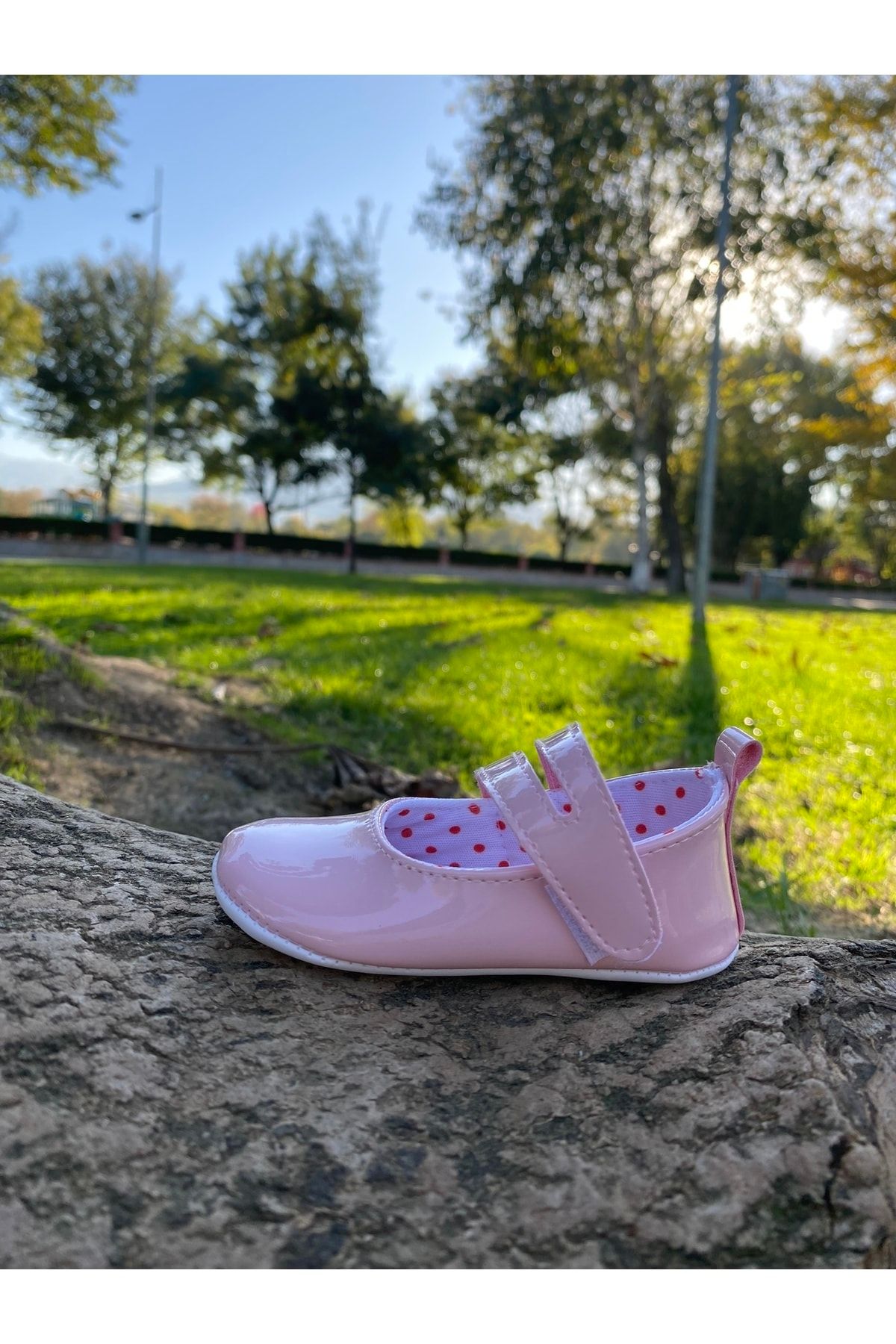 Papulin Lüx Kız Bebek Pembe Patik Ayakkabı