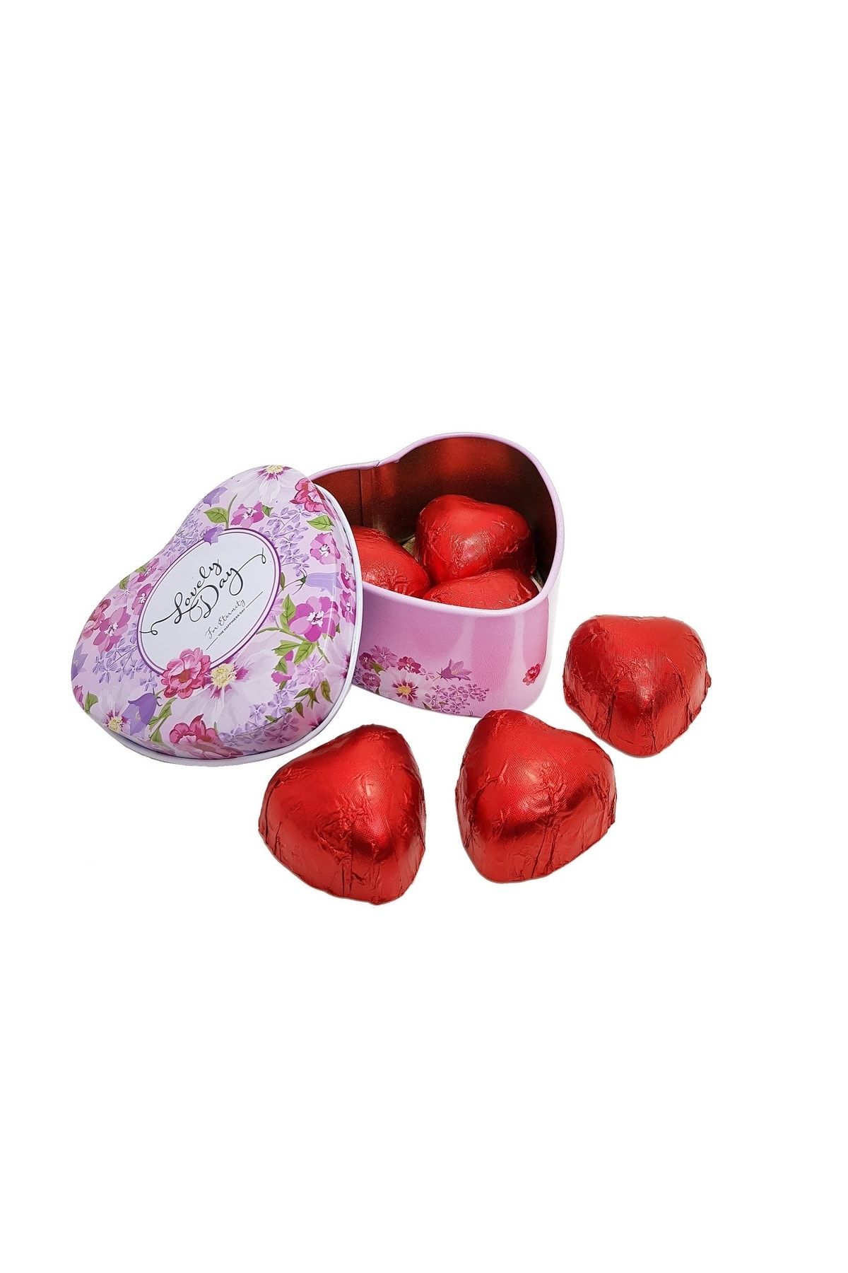 Chavin 3 Adet Kalp Çikolatalı Mini Kalp Teneke Kutu Cklt-3