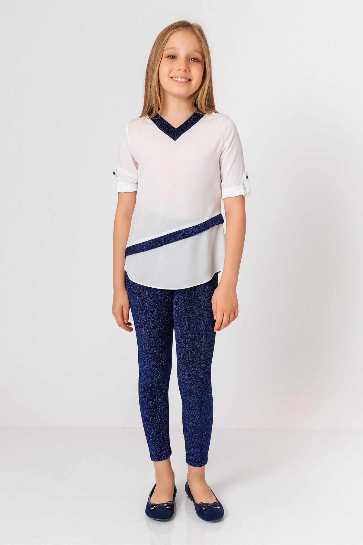 incity Kız Çocuk Sim Şerit Detaylı Bluz