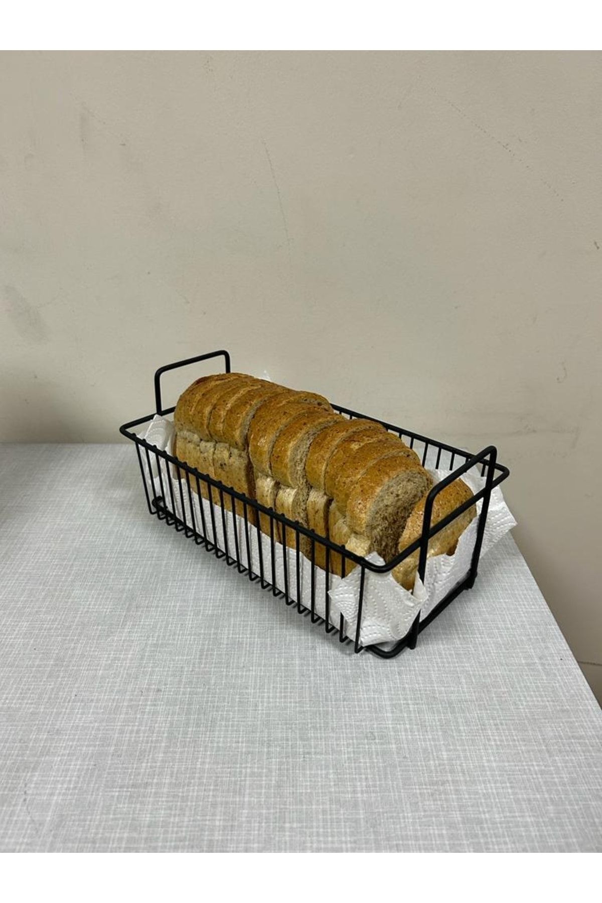 nevhas Metal Ekmek Sepeti,dikdörtgen, Tutacaklı