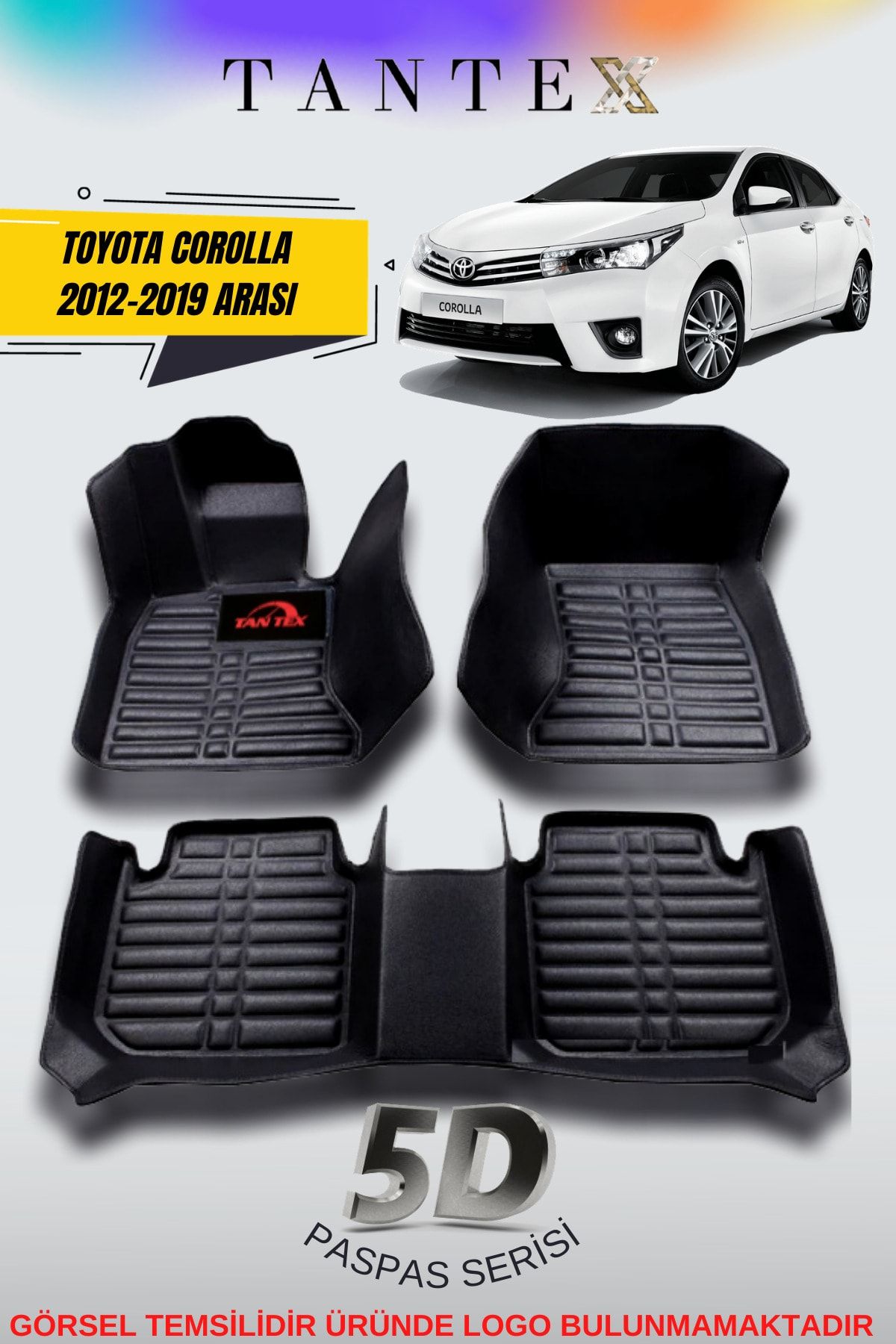 TANTEX Toyota Corolla 2014-2017 Siyah 5d Araca Özel Oto Paspası