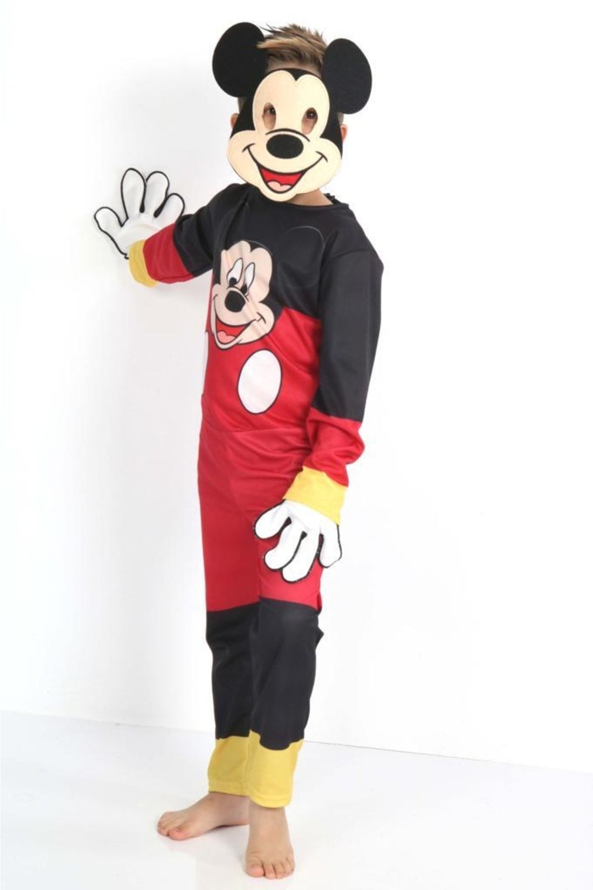 Lolliboomkids Çocuk Eğlenceli Mickey Maske Ve Eldivenli Kostüm Çocuklar Buna Bayılacak
