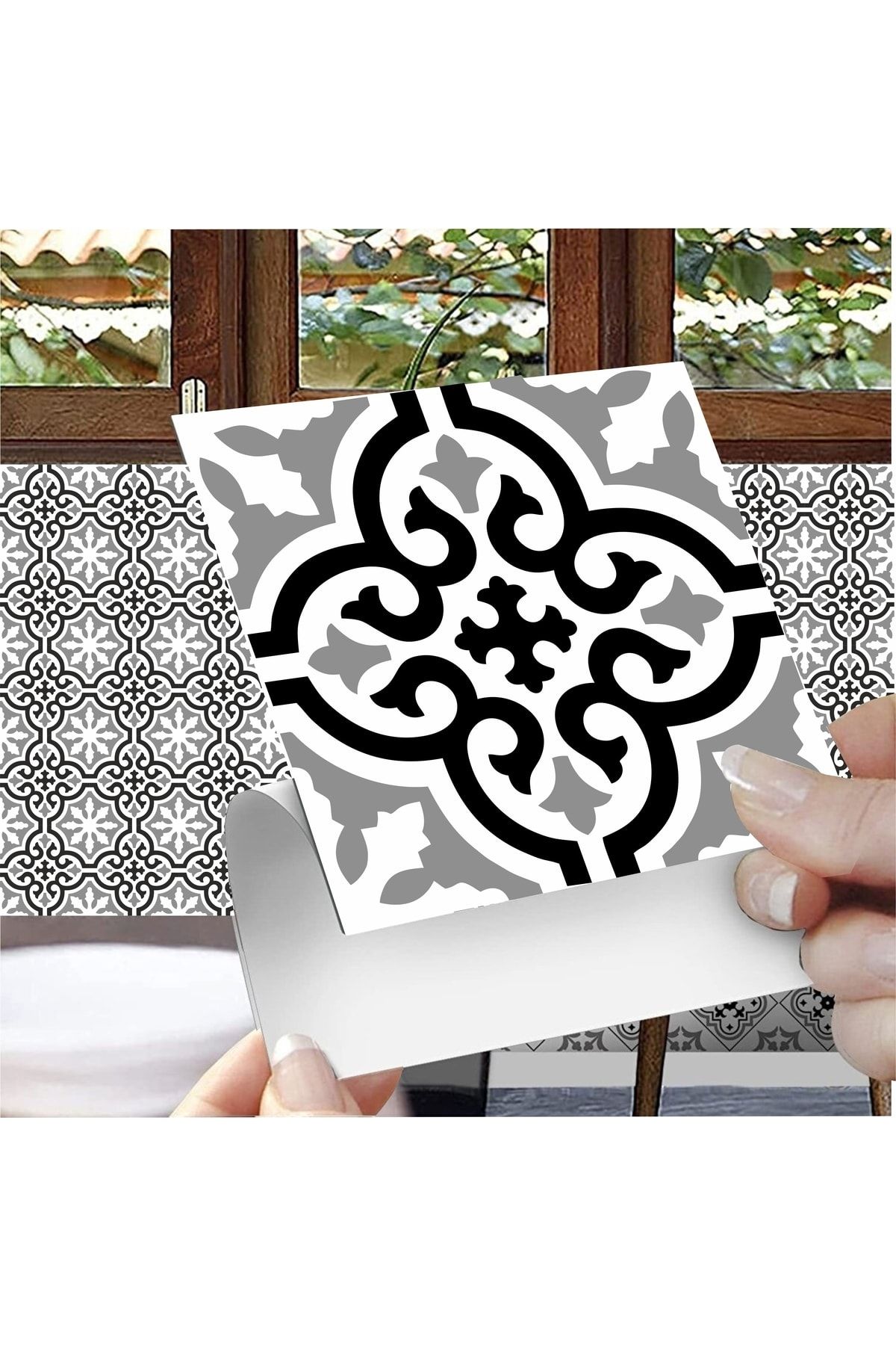 hedefPLUS Muftak Banyo Fayans Kaplama Duvar Dekorasyon Sticker Folyo 15x15cm