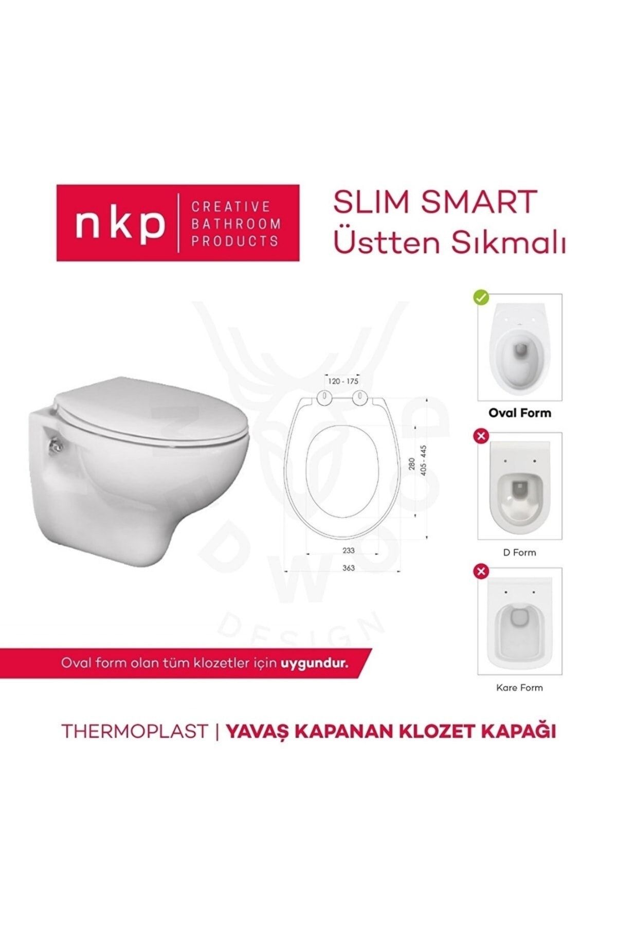 NKP Slim Smart Yavaş Kapanan Klozet Kapağı Üstten Sıkmalı