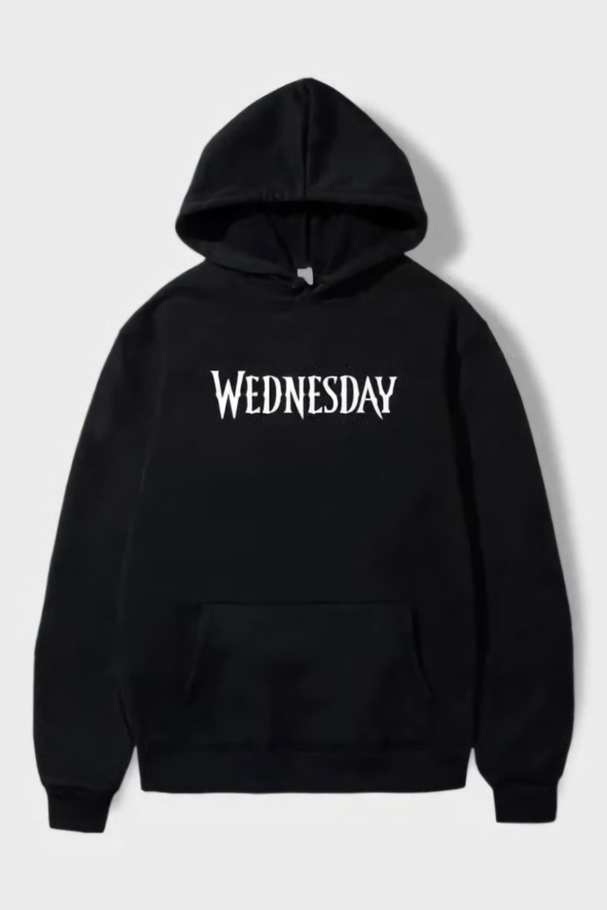 Ef Butik Siyah Kapüşonlu Yazılı Wednesday Sweatshirt