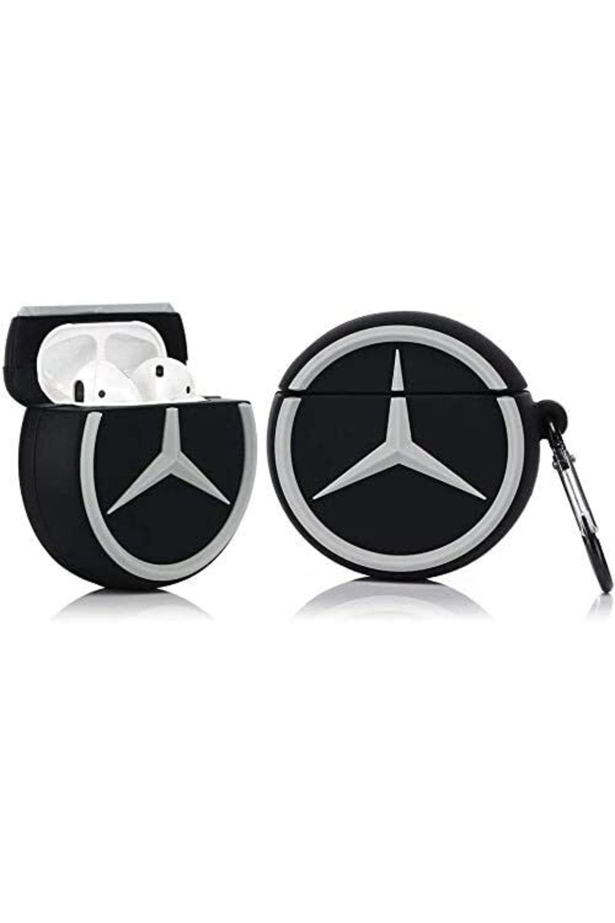 white case 1. Ve 2. Nesil  Premium Mercedess Logo Silikon Koruma Kılıf