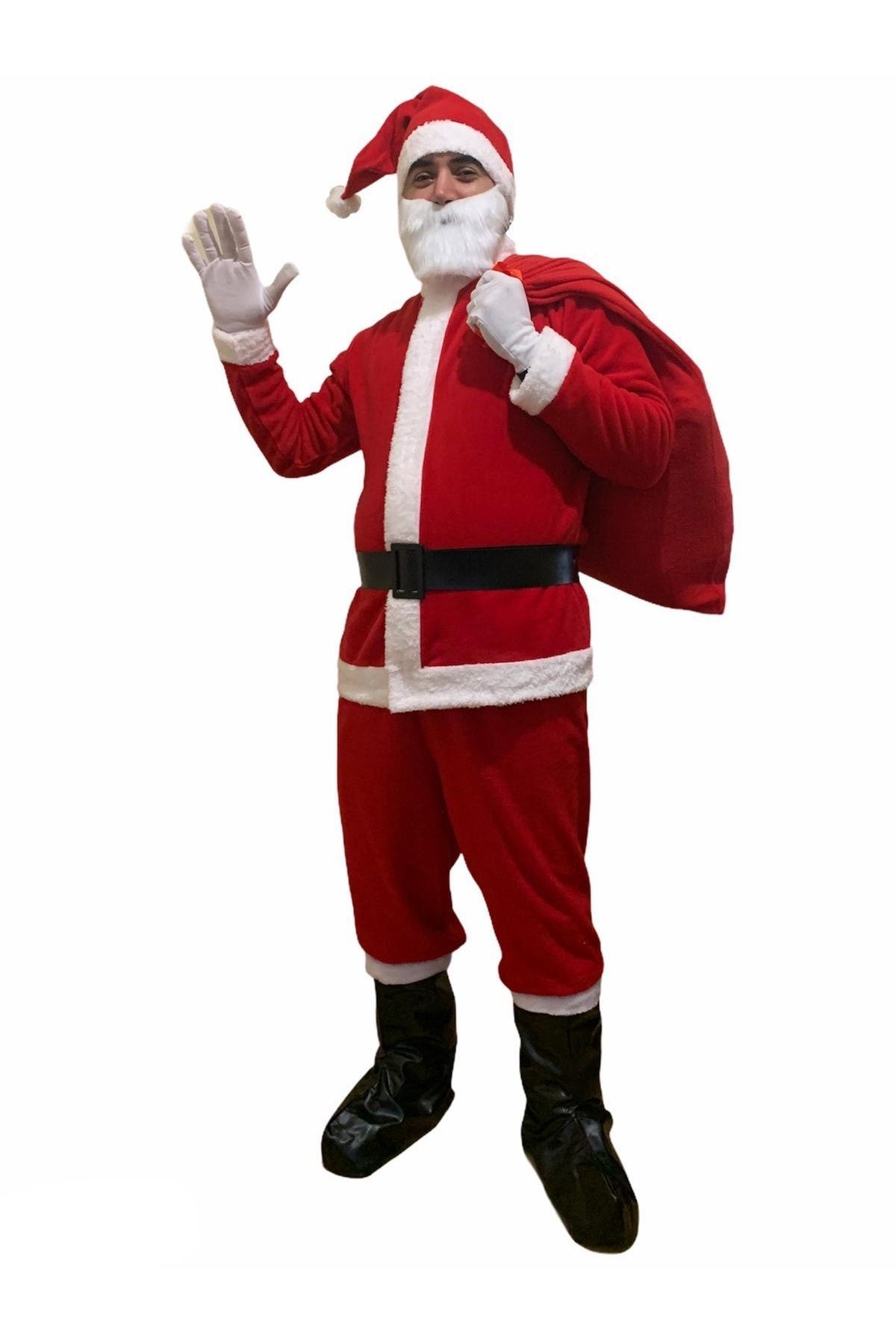 tahtakale marketi Polar Noel Baba Kostüm Seti 7 Parça Tam Takım Lüks