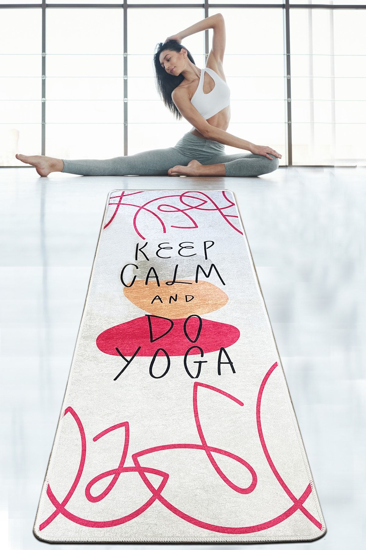 Chilai Home Keep Calm Do Yoga 60x200 Cm Djt Yoga,spor,fitness,pilates Halısı Yıkanabilir Kaymaz