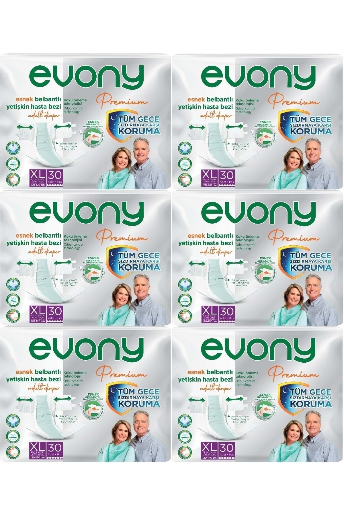 Evony Premium Hasta Bezi Yetişkin Bel Bantlı Tekstil Yüzey Extra Large- Ekstra Büyük Boy 180 Adet