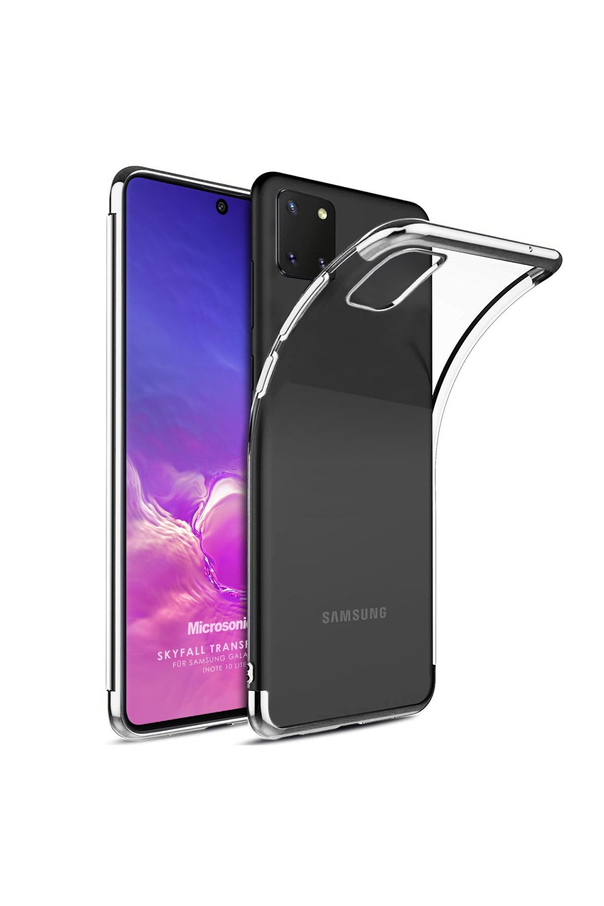 Microsonic Samsung Galaxy Note 10 Lite Kılıf Skyfall Transparent Clear Gümüş Uyumlu