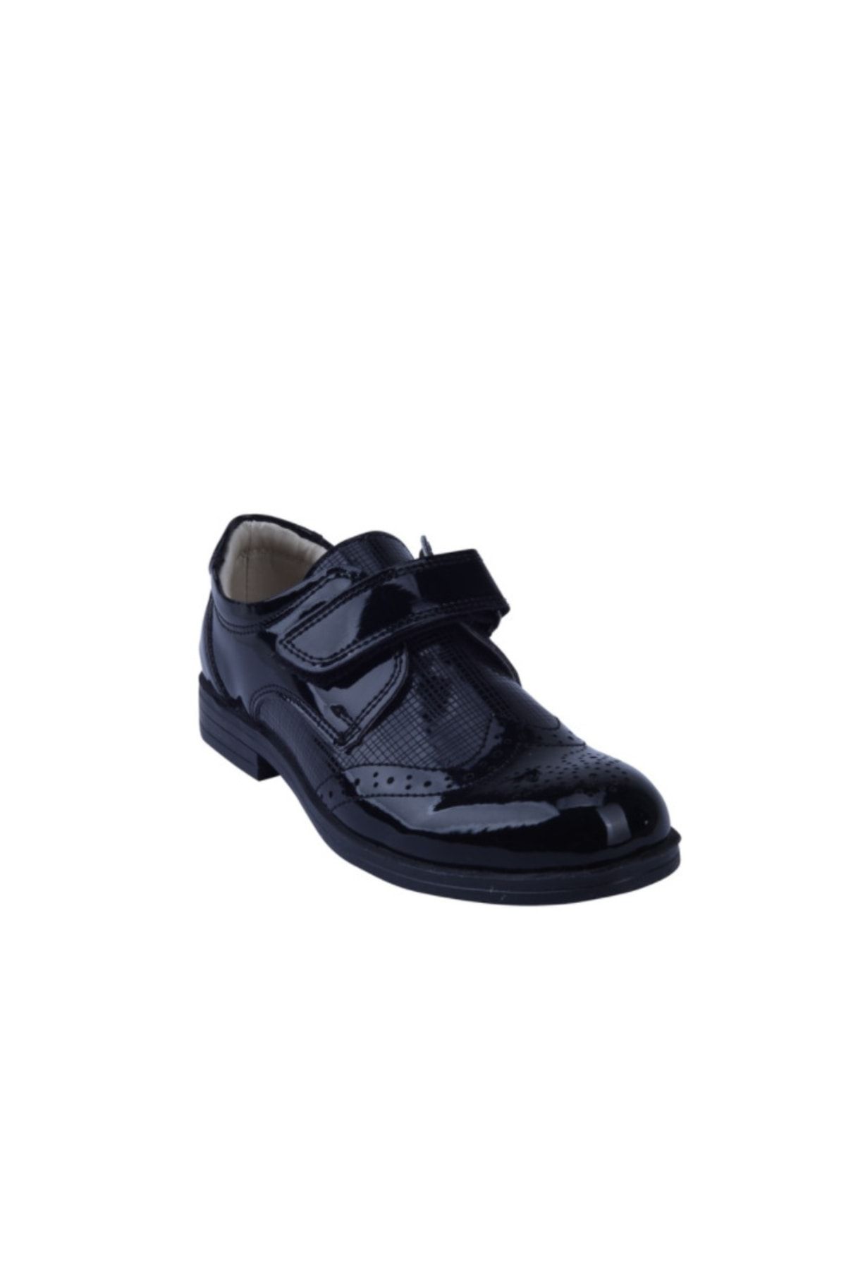 Toddler Erkek Çocuk Siyah Rugan Klasik Ayakkabı 0319