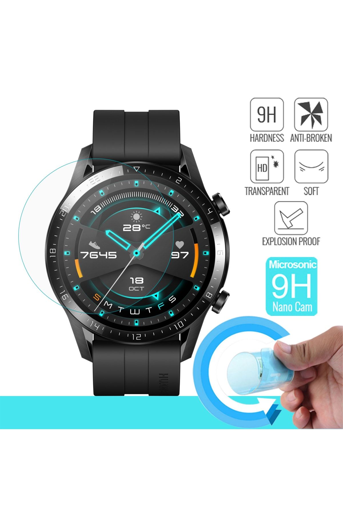 Microsonic Huawei Watch Gt2 46mm Nano Cam Ekran Koruyucu