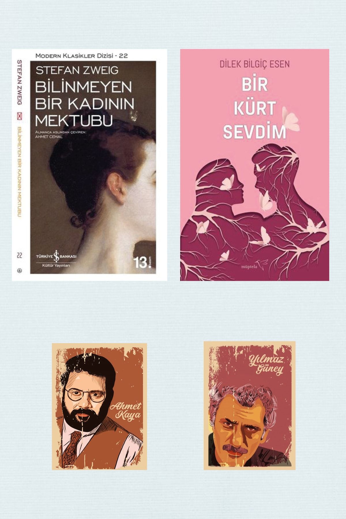 Dara Yayınları Bilinmeyen Bir Kadının Mektubu - Stefan Zweig - Bir Kürt Sevdim - Dilek Bilgiç Esen - roman seti