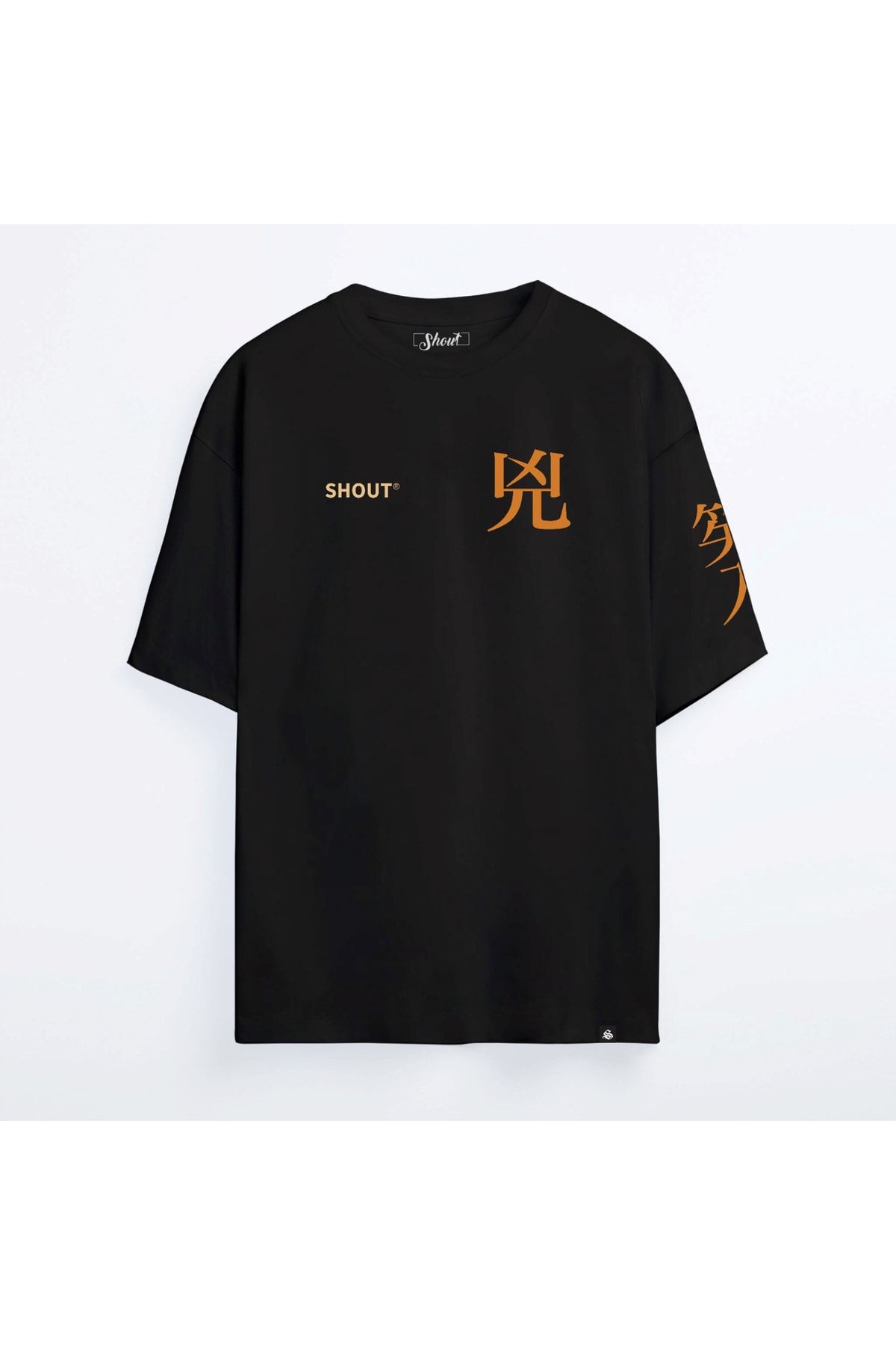 Shout Unisex Siyah Oversize Limited Edition Samurai Tiger T-shirt