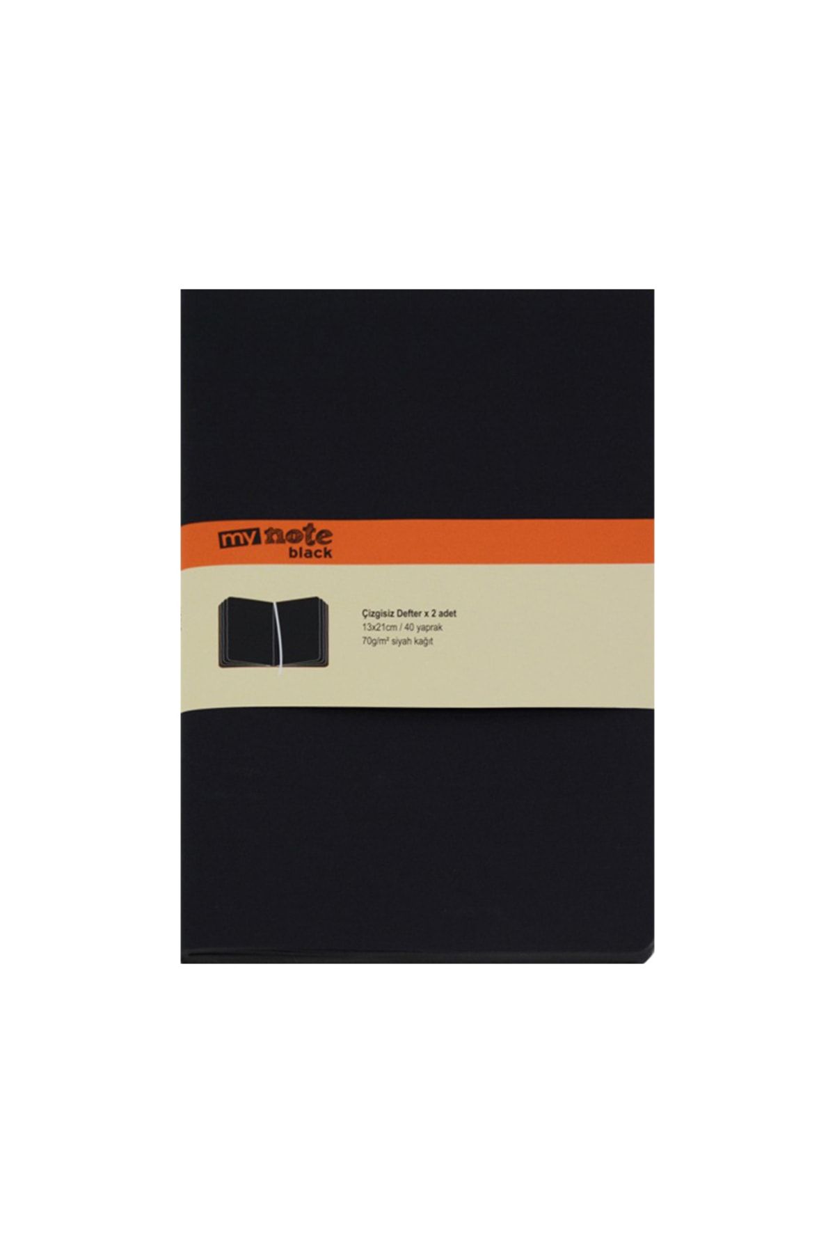 Mynote Siyah Çizgisiz Defter 2'li Paket 13x21 cm