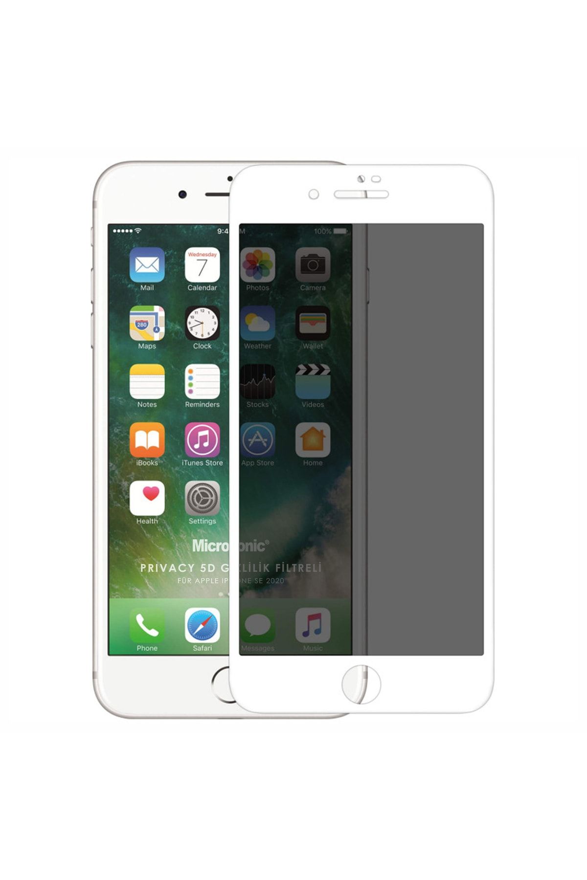 Microsonic Apple Iphone Se 2020 Privacy 5d Gizlilik Filtreli Cam Ekran Koruyucu Beyaz